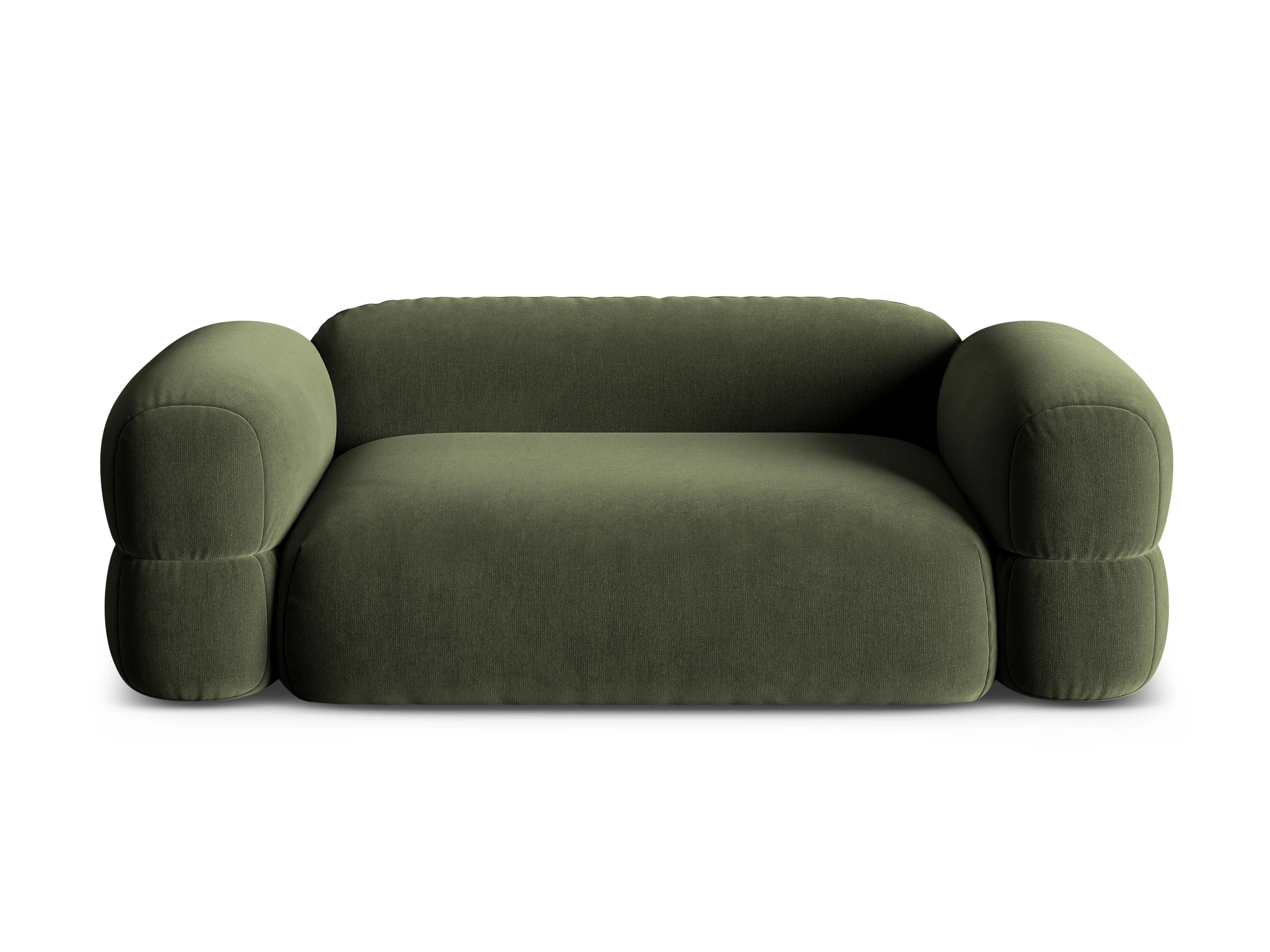 Sofa aksamitna 3-osobowa ROGER oliwkowy - Image 3