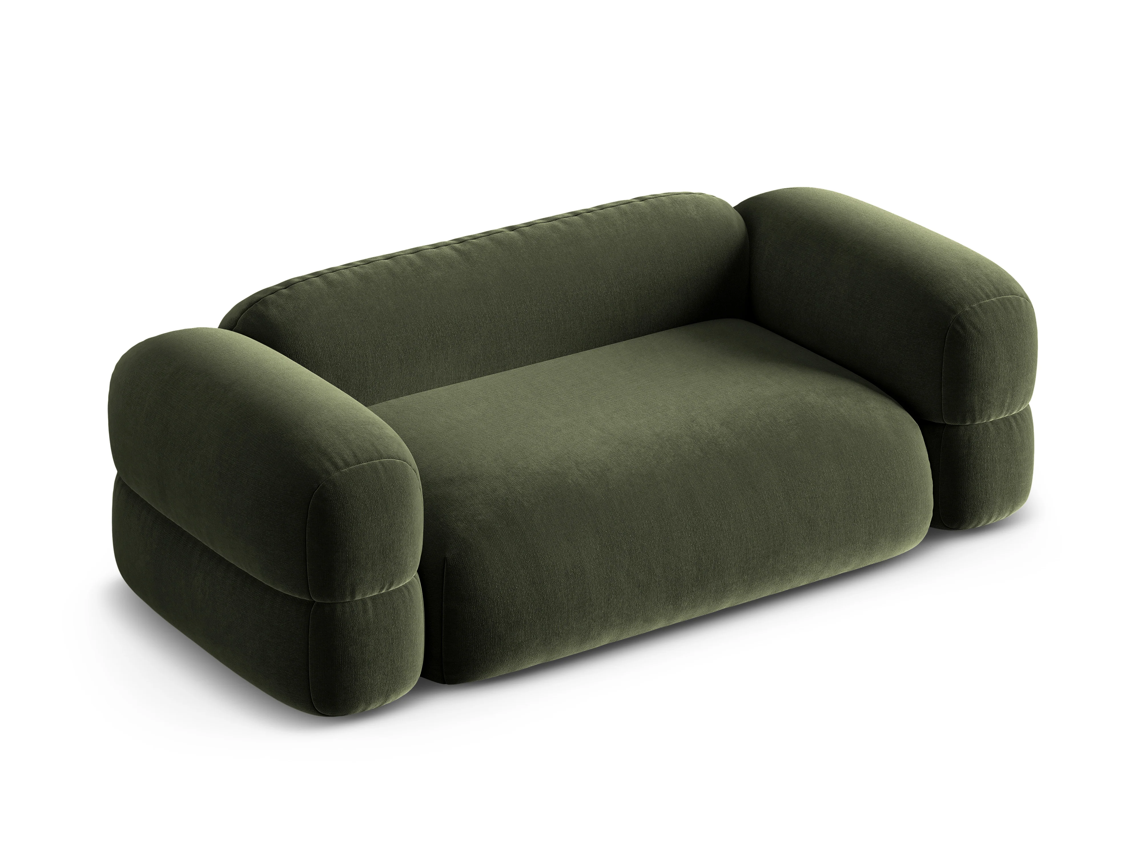 Sofa aksamitna 3-osobowa ROGER oliwkowy - Image 4
