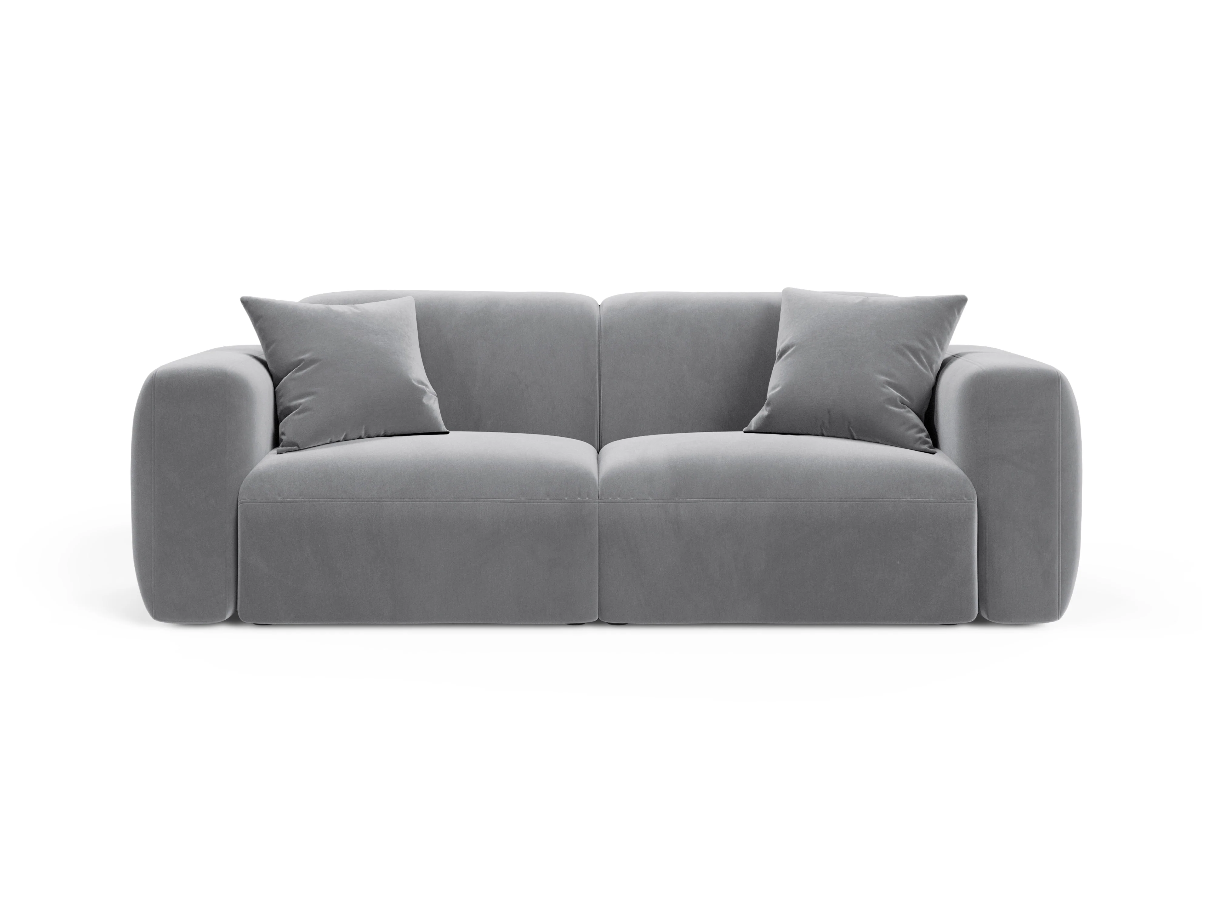 Sofa aksamitna 3-osobowa STRINO szary - Image 2