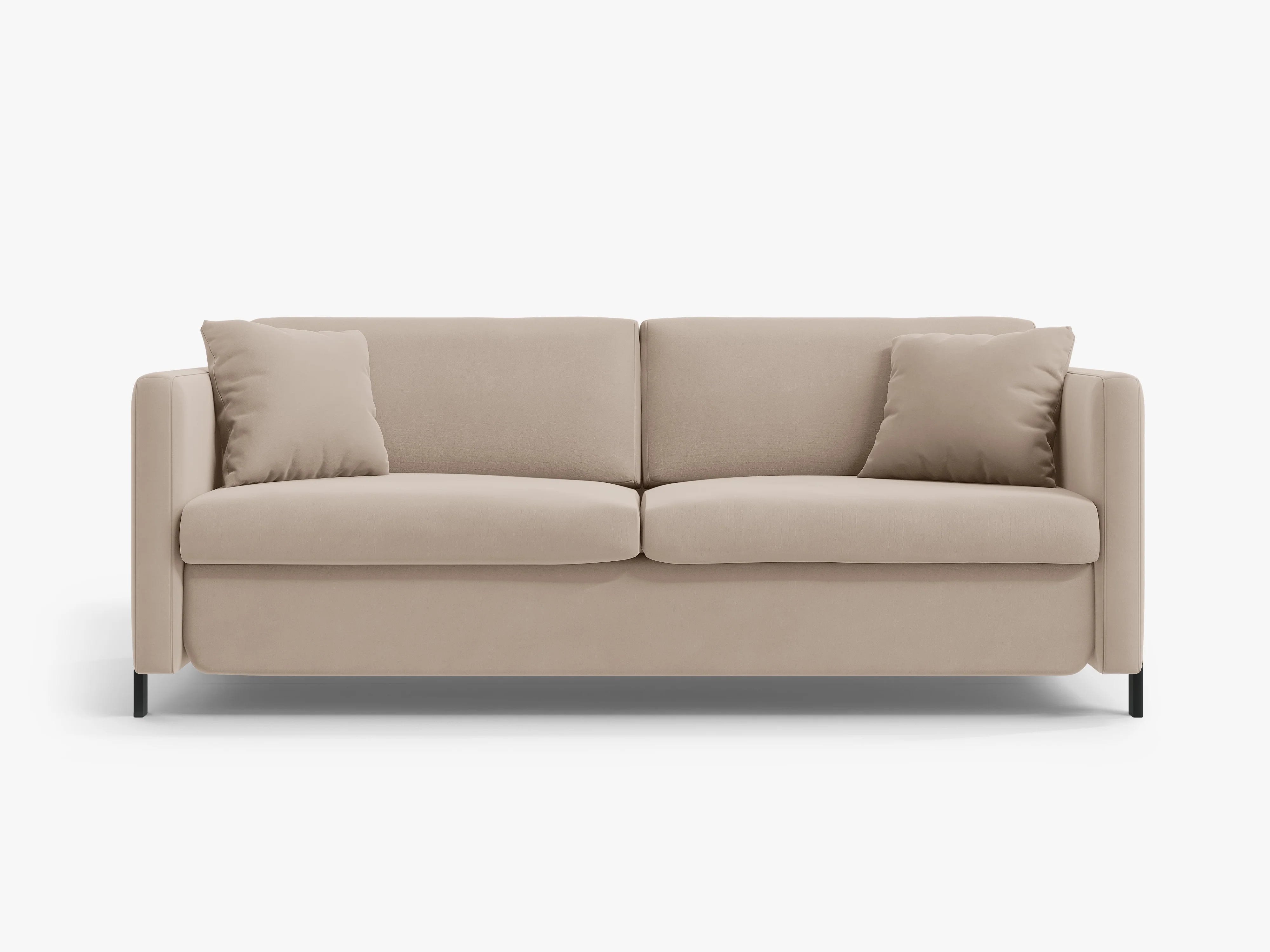 Sofa aksamitna 3-osobowa z funkcją spania GLORIA beżowy - Image 3