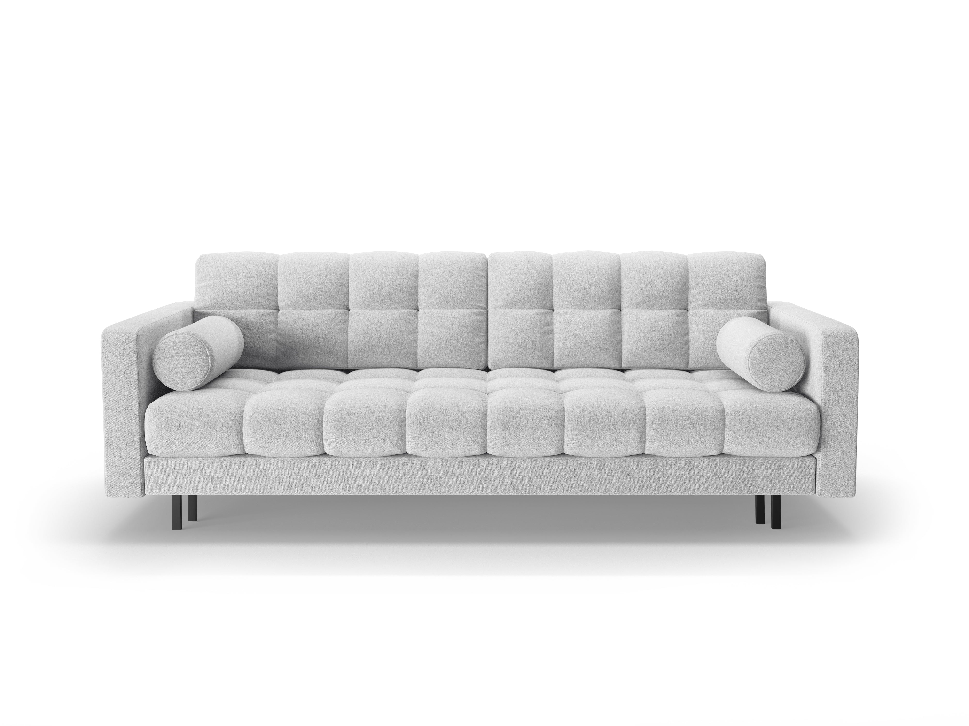 Sofa 3-osobowa z funkcją spania BALI jasnoszary z czarną podstawą - Image 3