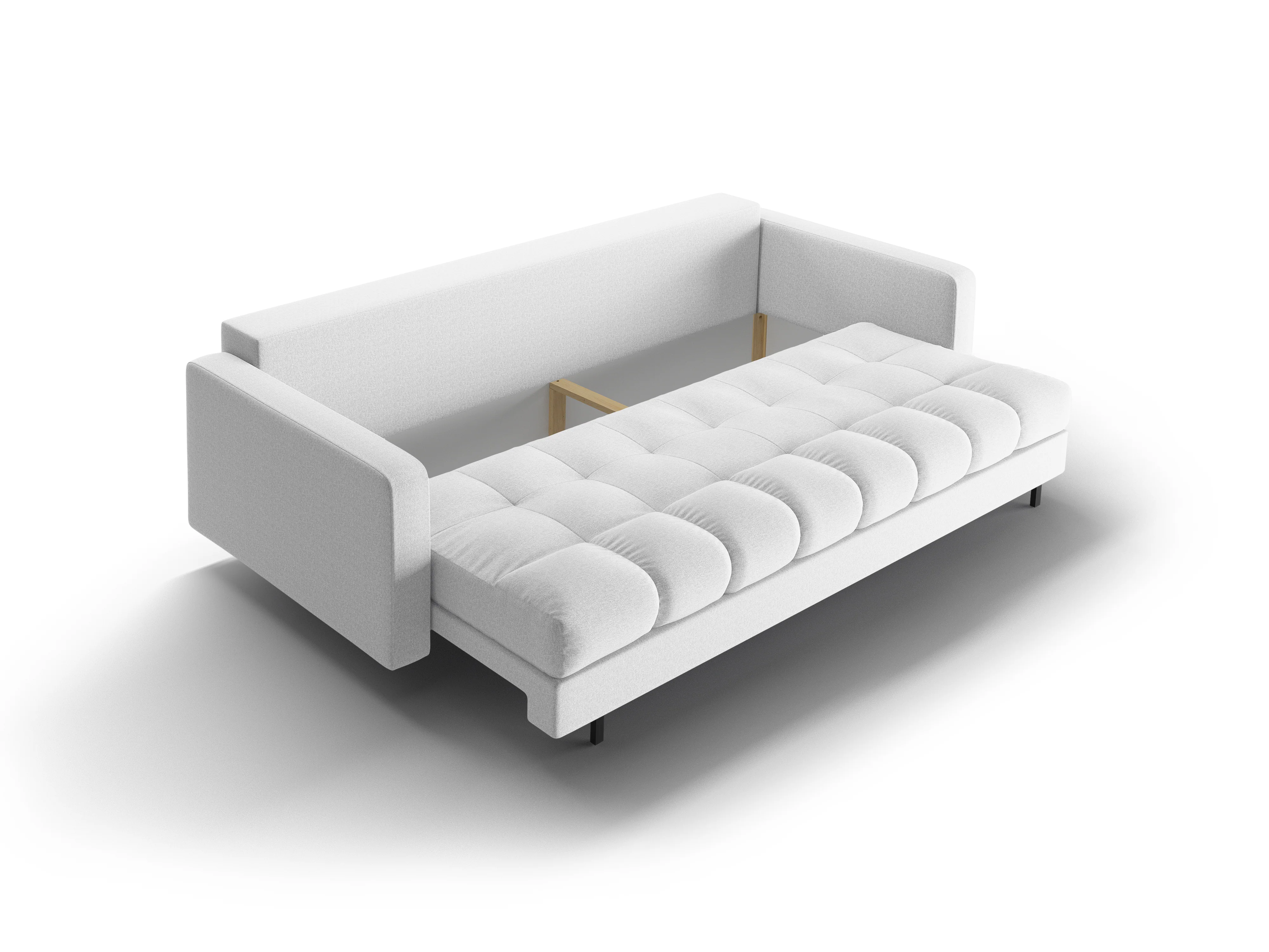 Sofa 3-osobowa z funkcją spania BALI jasnoszary z czarną podstawą - Image 4
