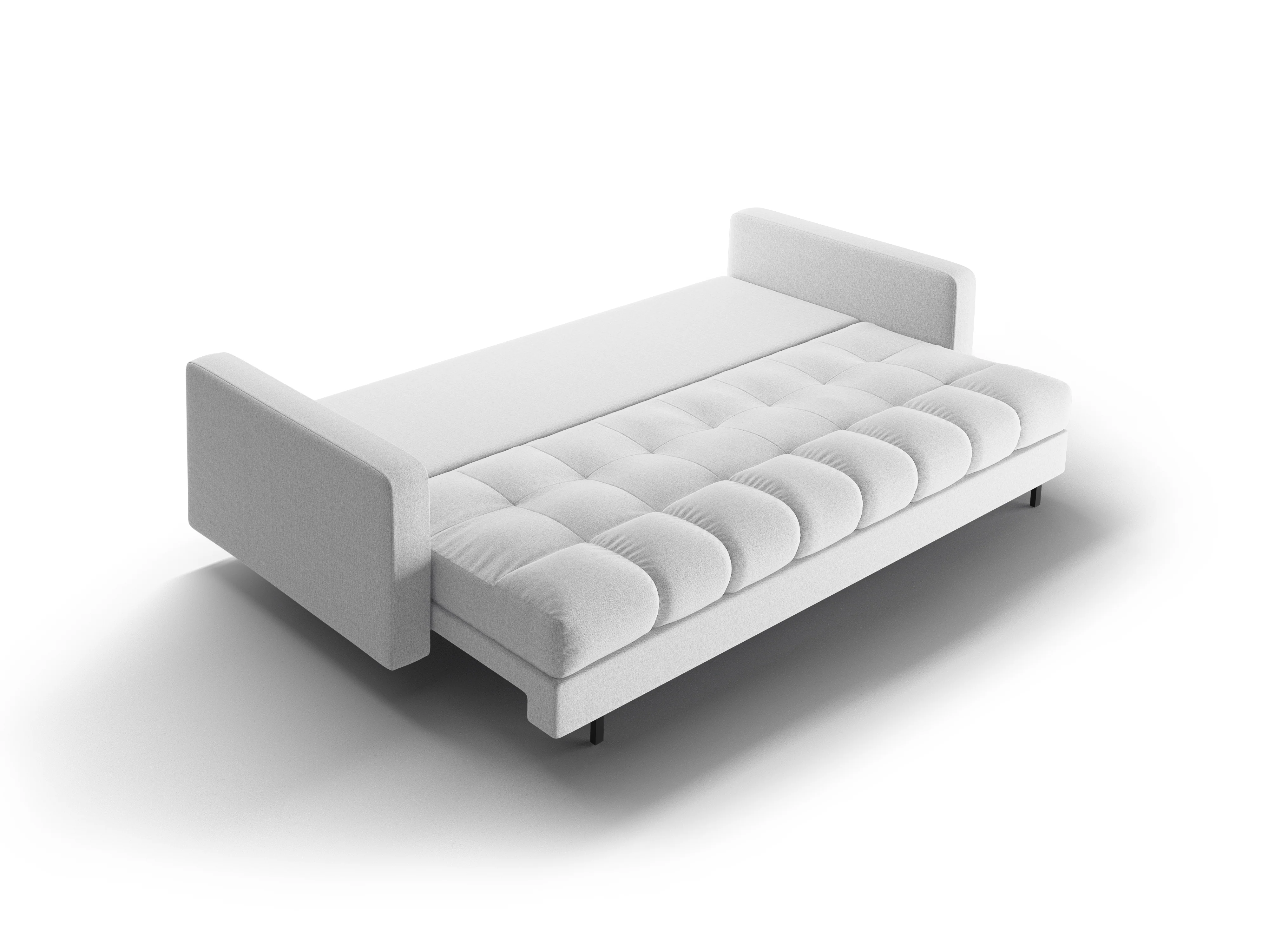 Sofa 3-osobowa z funkcją spania BALI jasnoszary z czarną podstawą - Image 6