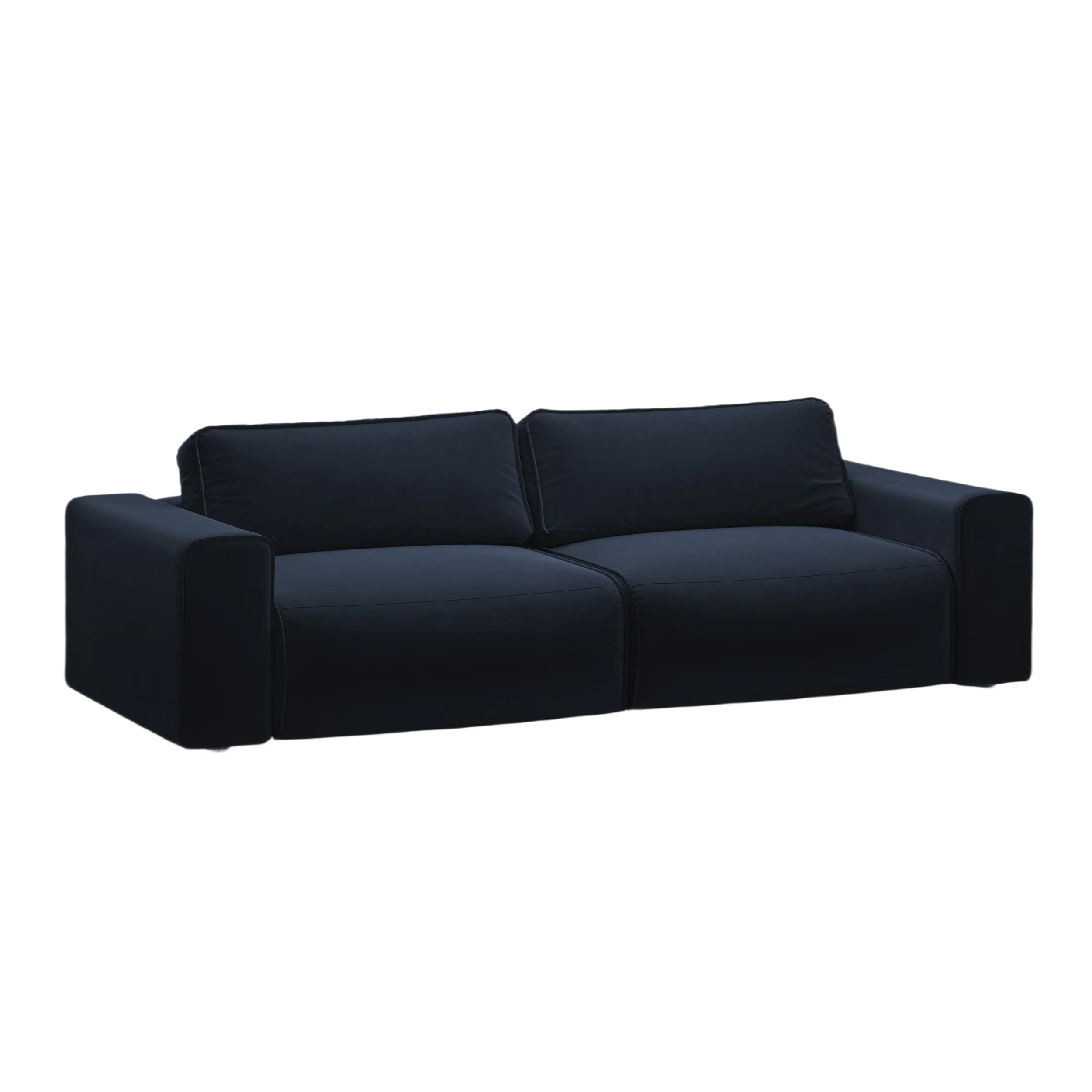 Sofa aksamitna 3-osobowa z funkcją spania VICTOR granatowy