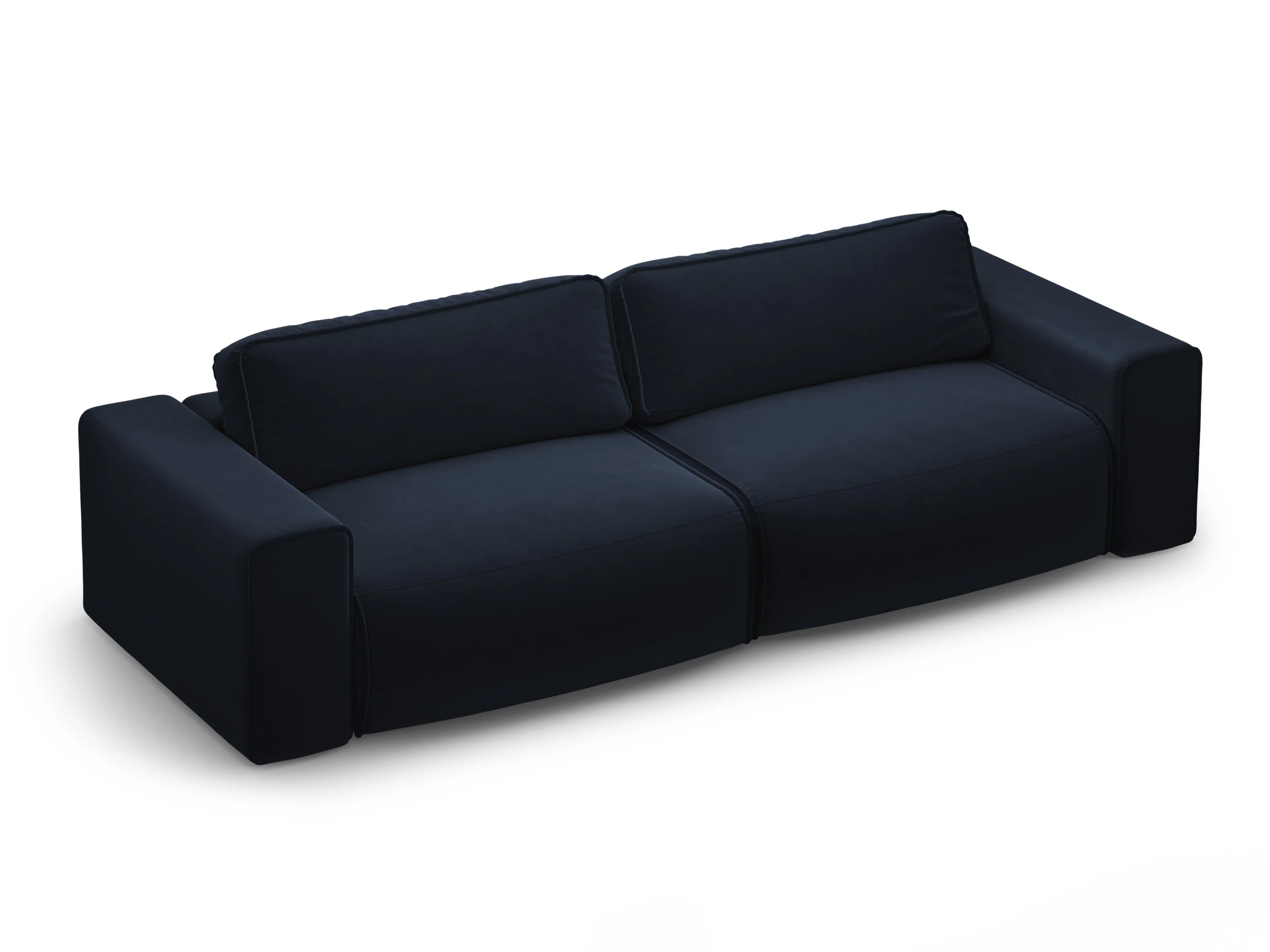 Sofa aksamitna 3-osobowa z funkcją spania VICTOR granatowy - Image 2