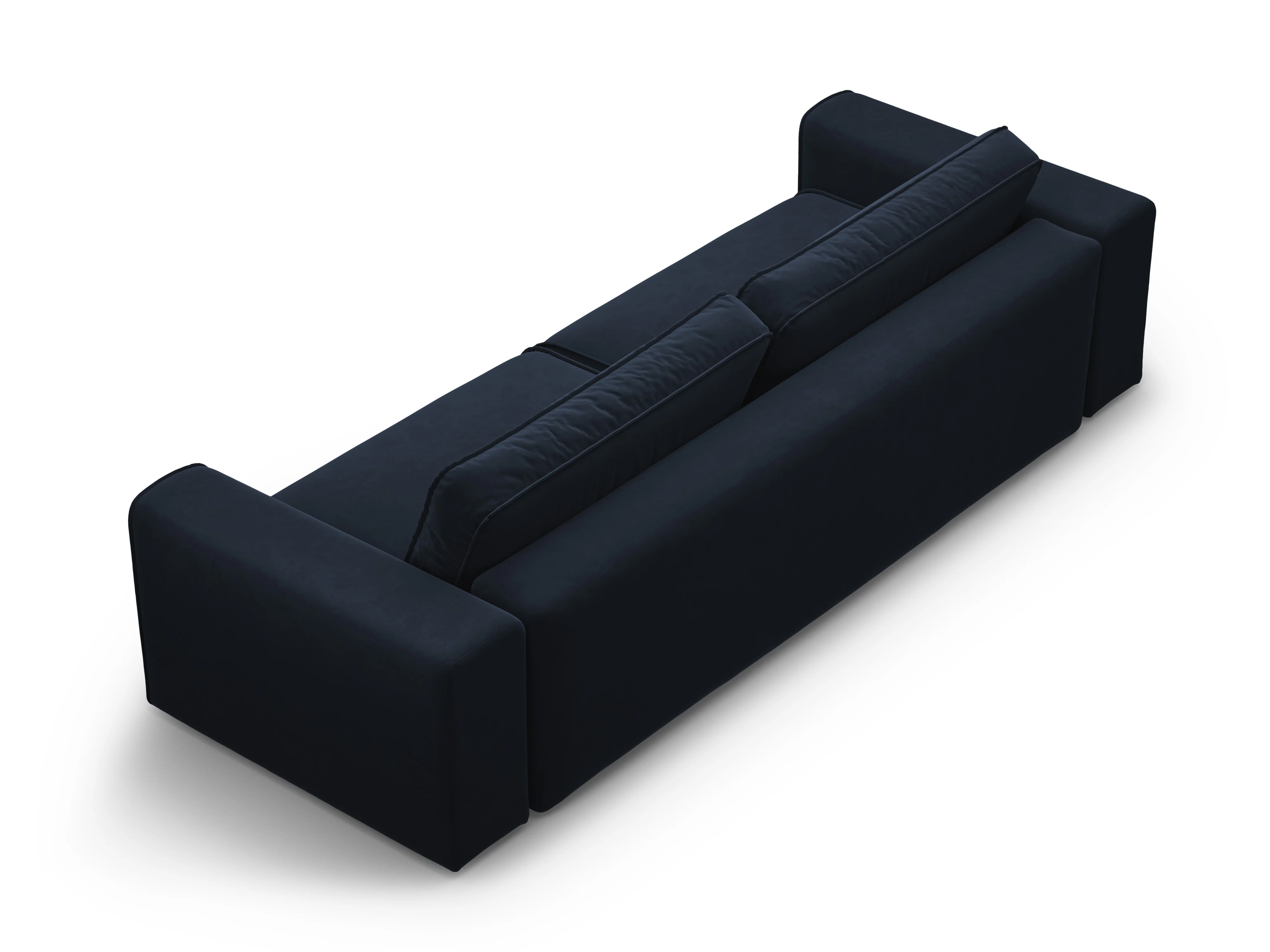 Sofa aksamitna 3-osobowa z funkcją spania VICTOR granatowy - Image 3