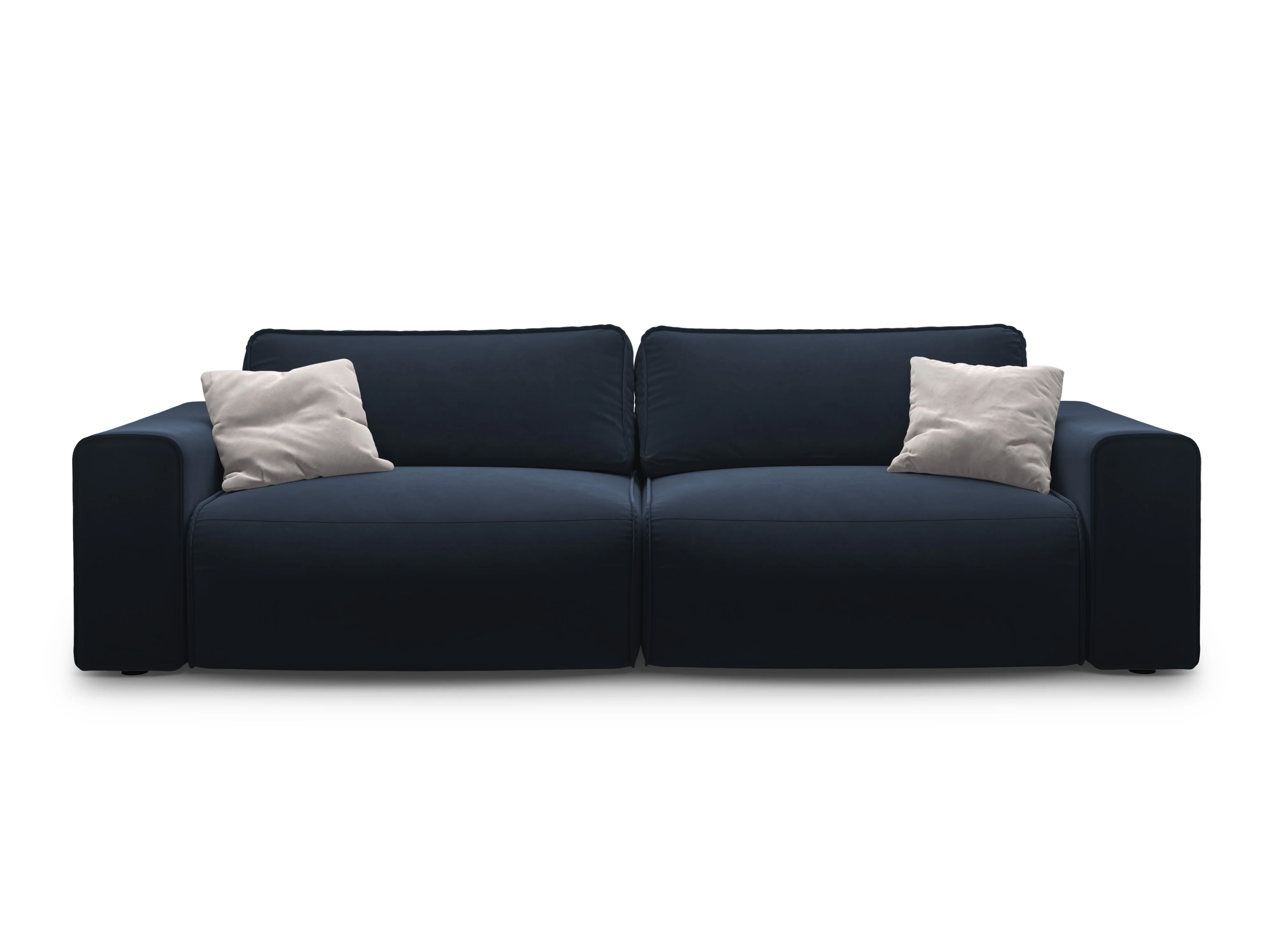 Sofa aksamitna 3-osobowa z funkcją spania VICTOR granatowy - Image 5