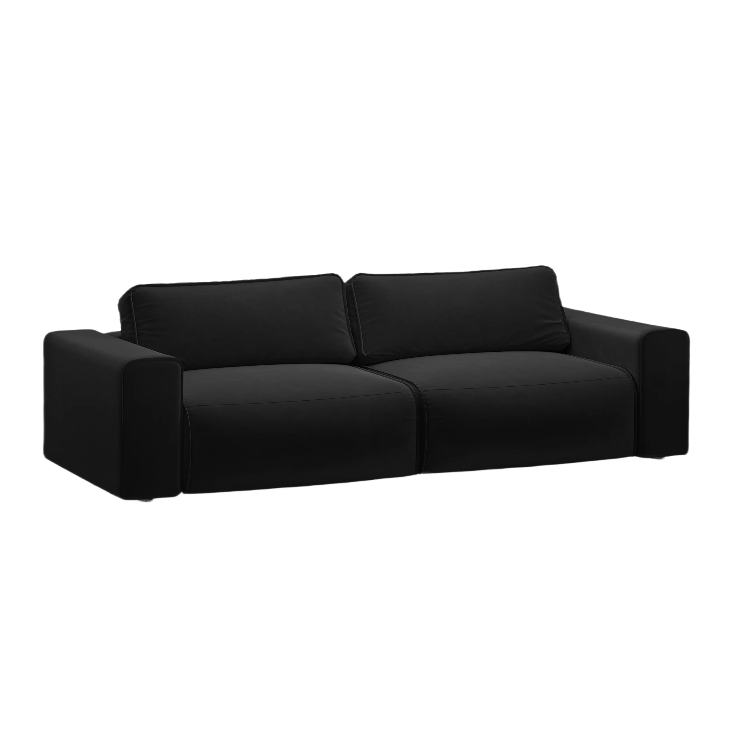 Sofa aksamitna 3-osobowa z funkcją spania VICTOR czarny