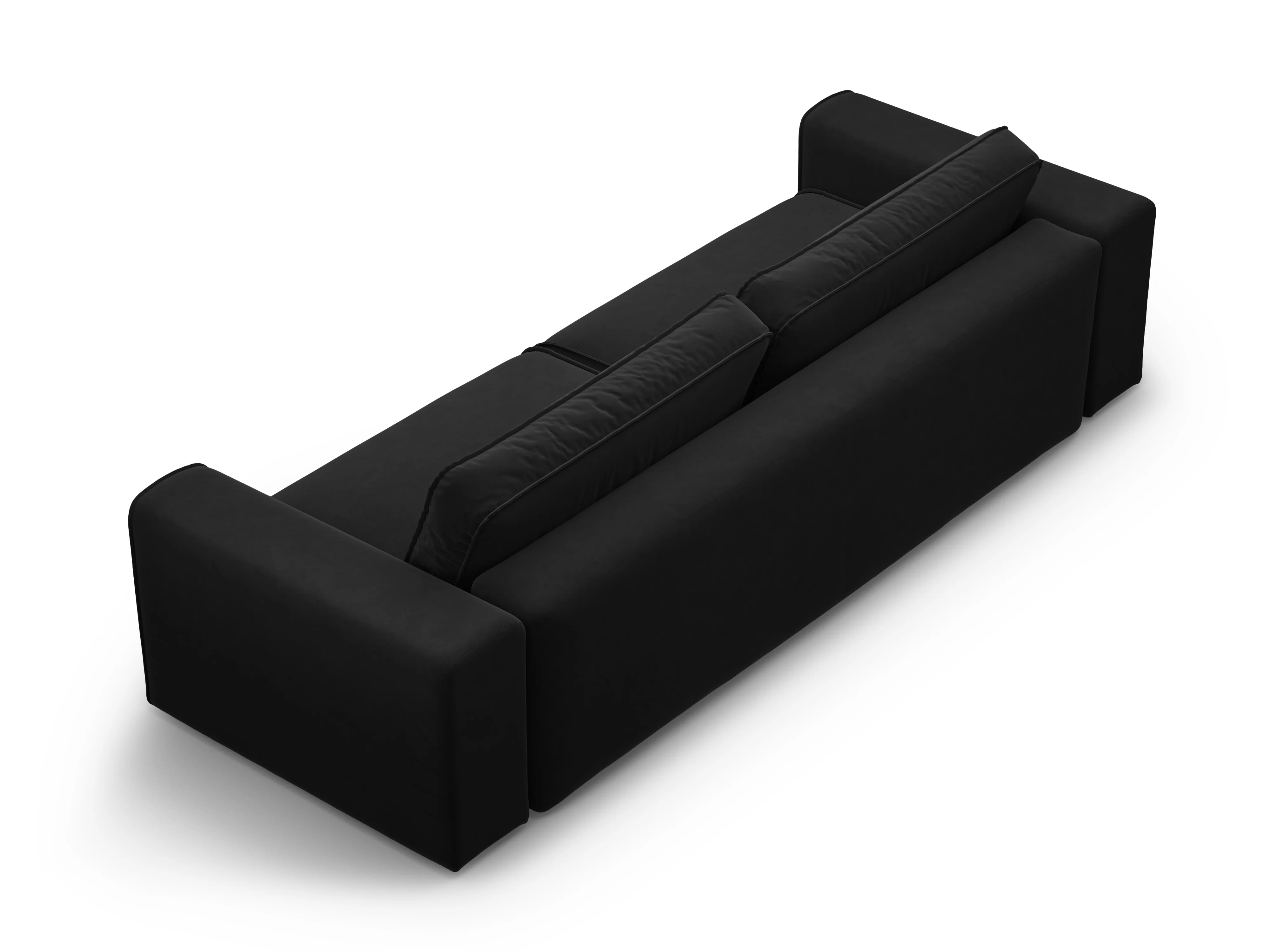 Sofa aksamitna 3-osobowa z funkcją spania VICTOR czarny - Image 3