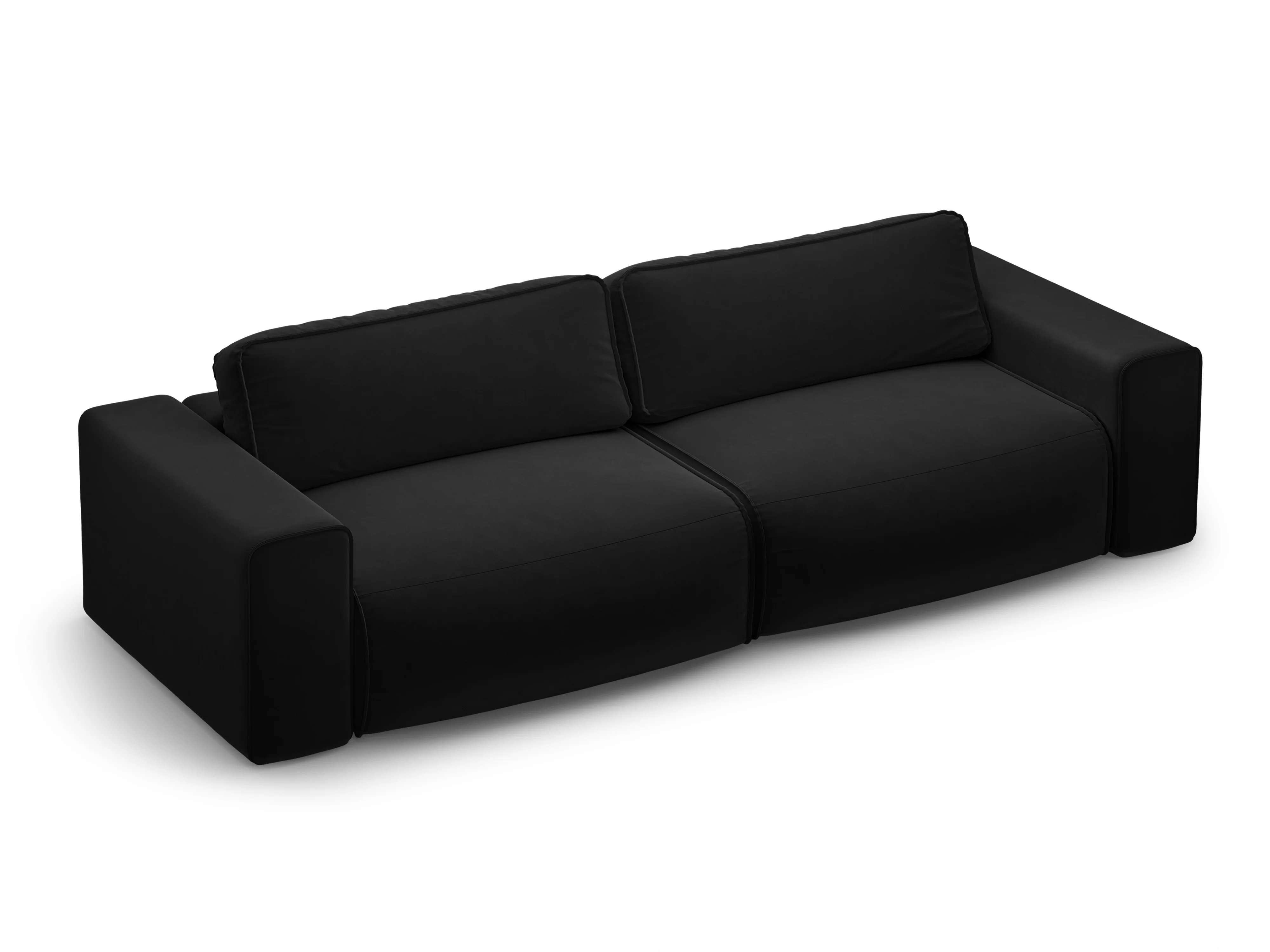 Sofa aksamitna 3-osobowa z funkcją spania VICTOR czarny - Image 4