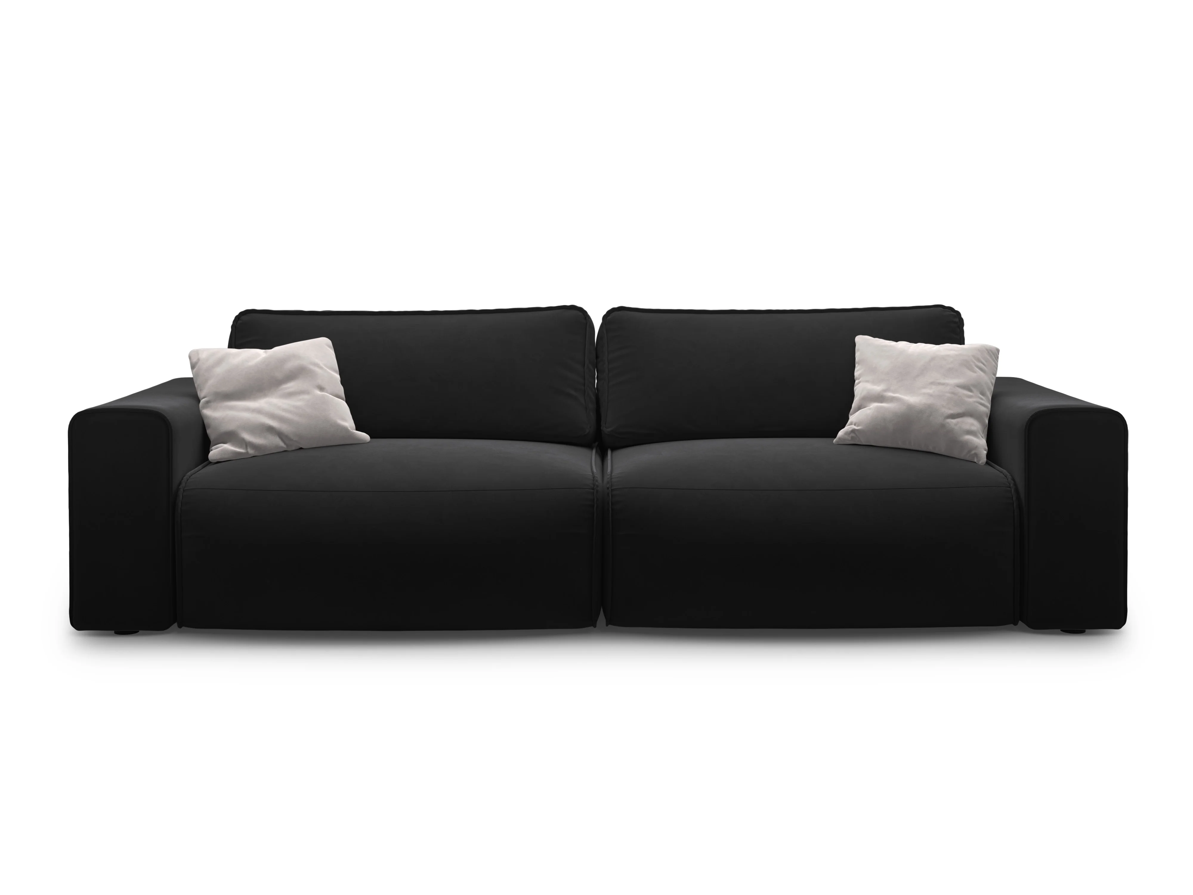Sofa aksamitna 3-osobowa z funkcją spania VICTOR czarny - Image 5