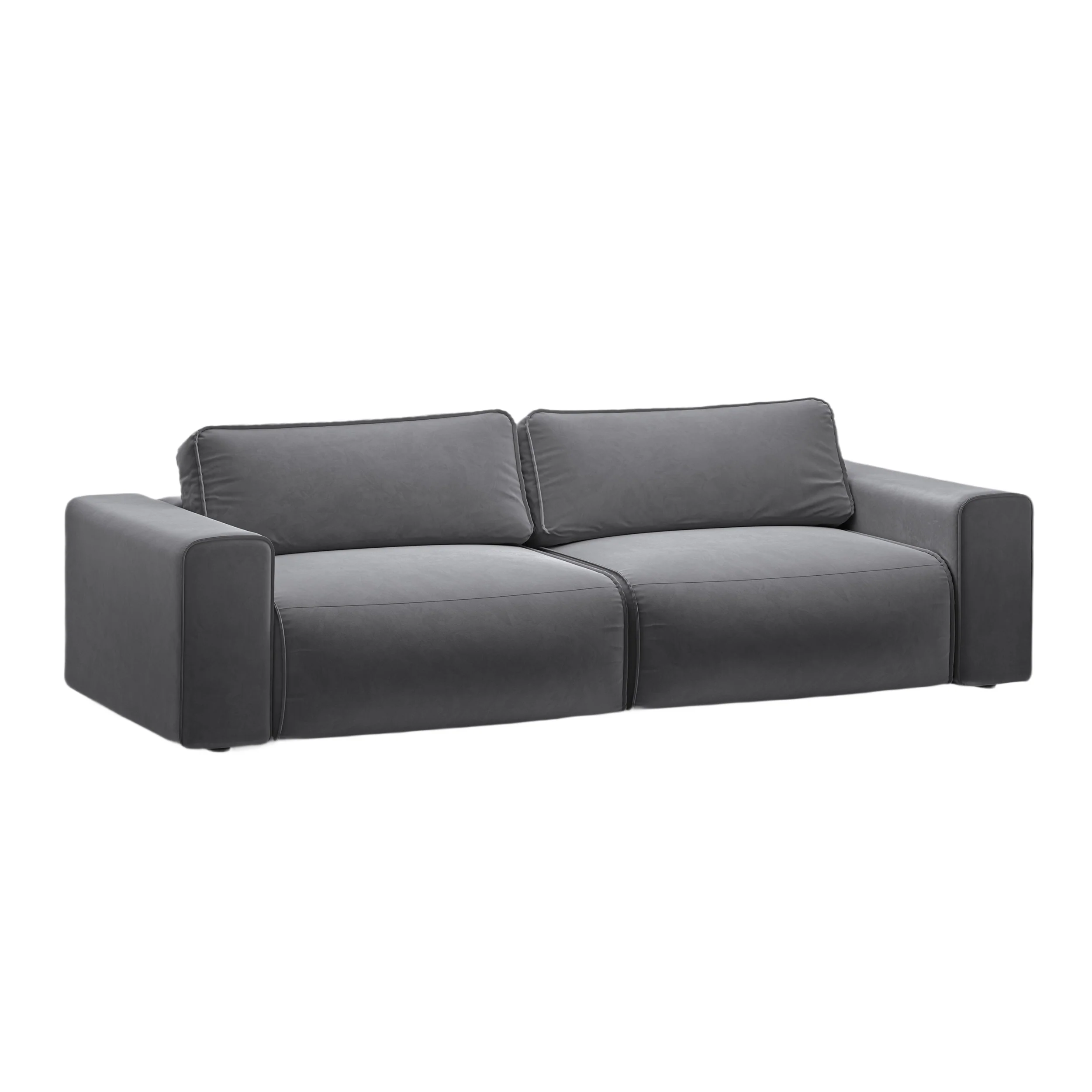 Sofa aksamitna 3-osobowa z funkcją spania VICTOR szary