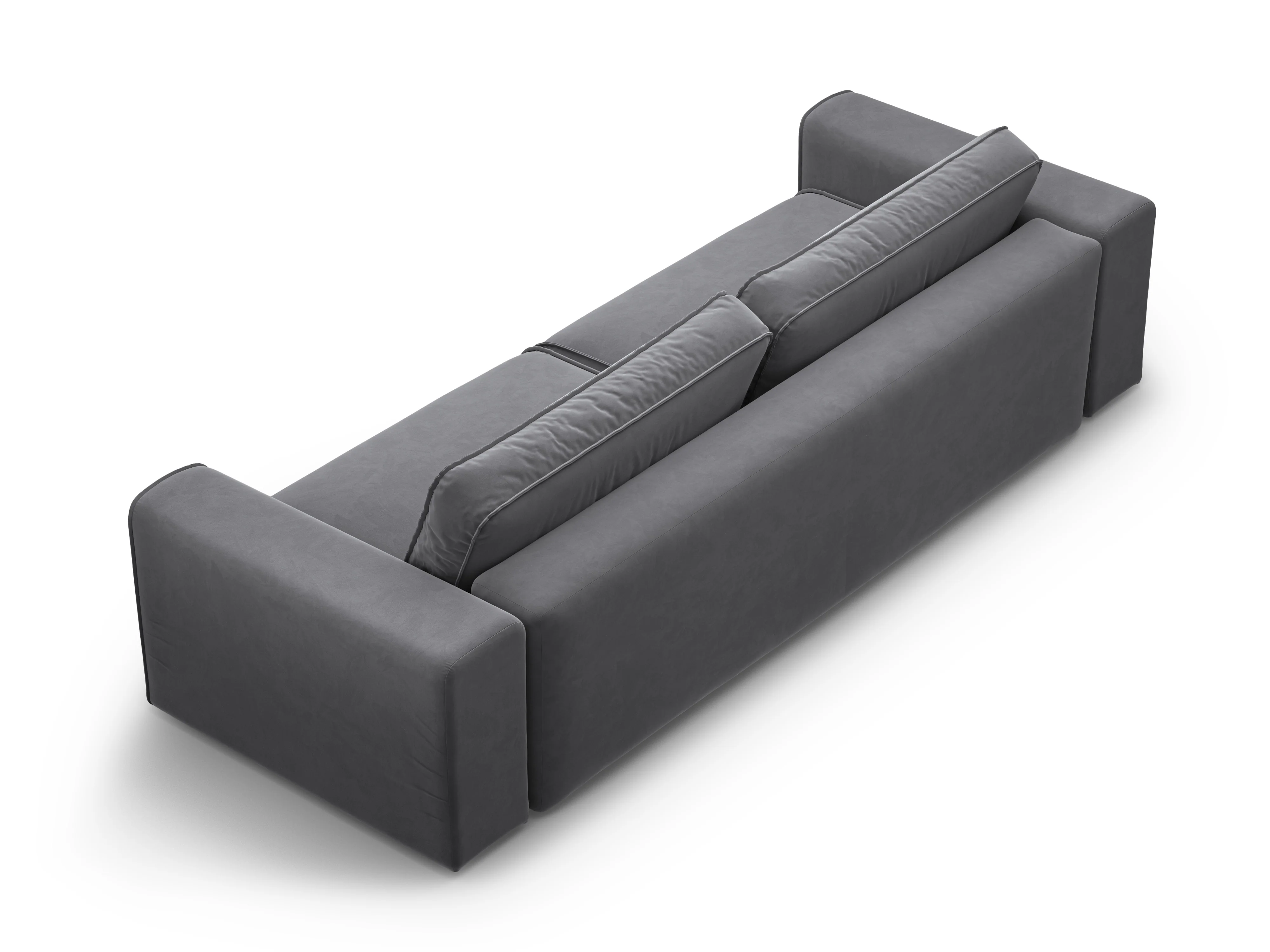 Sofa aksamitna 3-osobowa z funkcją spania VICTOR szary - Image 3