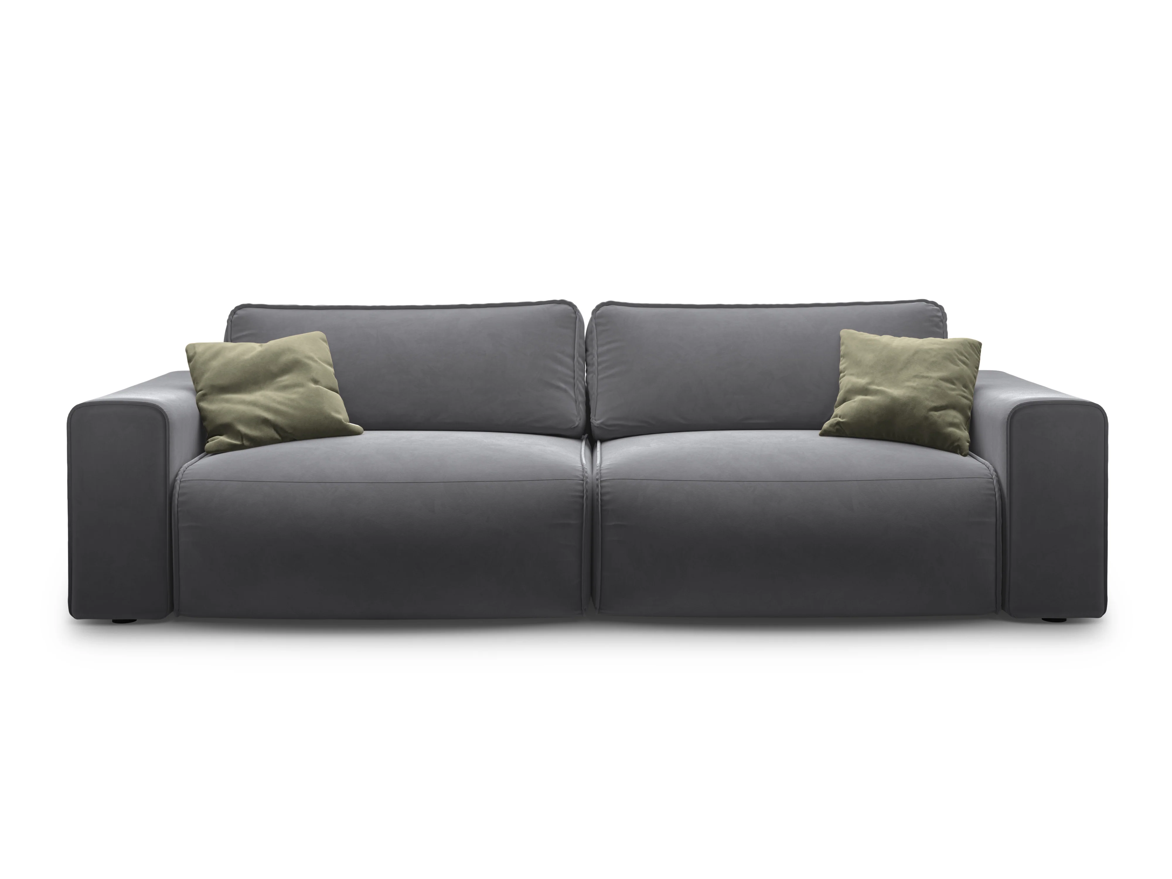 Sofa aksamitna 3-osobowa z funkcją spania VICTOR szary - Image 5