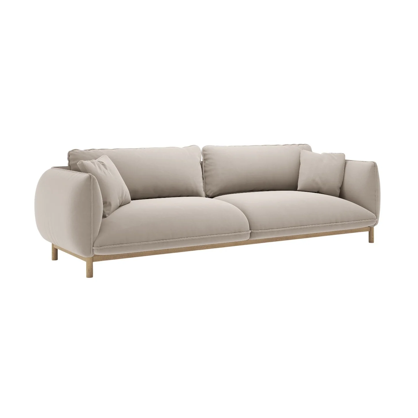 Sofa aksamitna 4-osobowa ADA jasnobeżowy