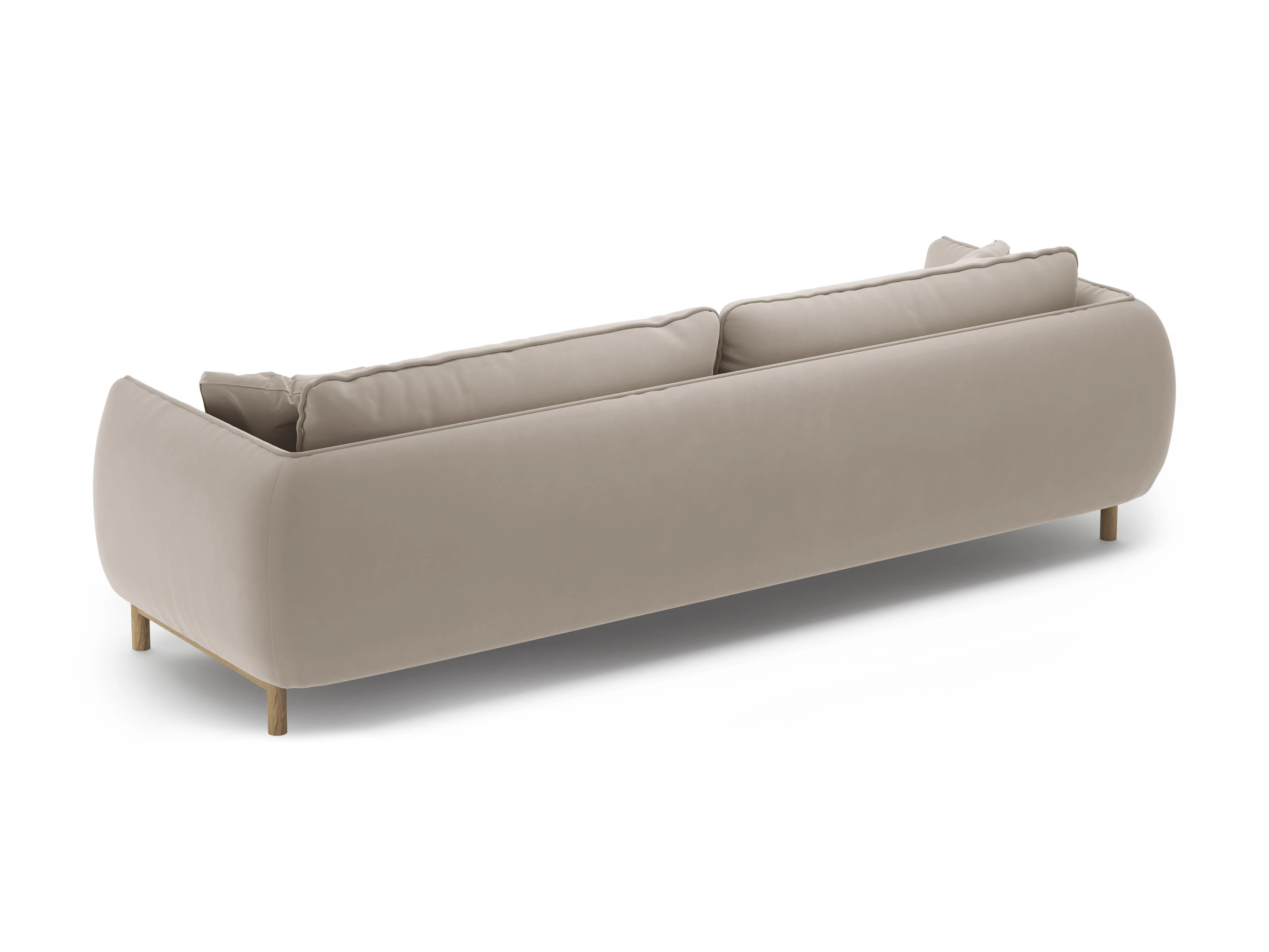 Sofa aksamitna 4-osobowa ADA jasnobeżowy - Image 4