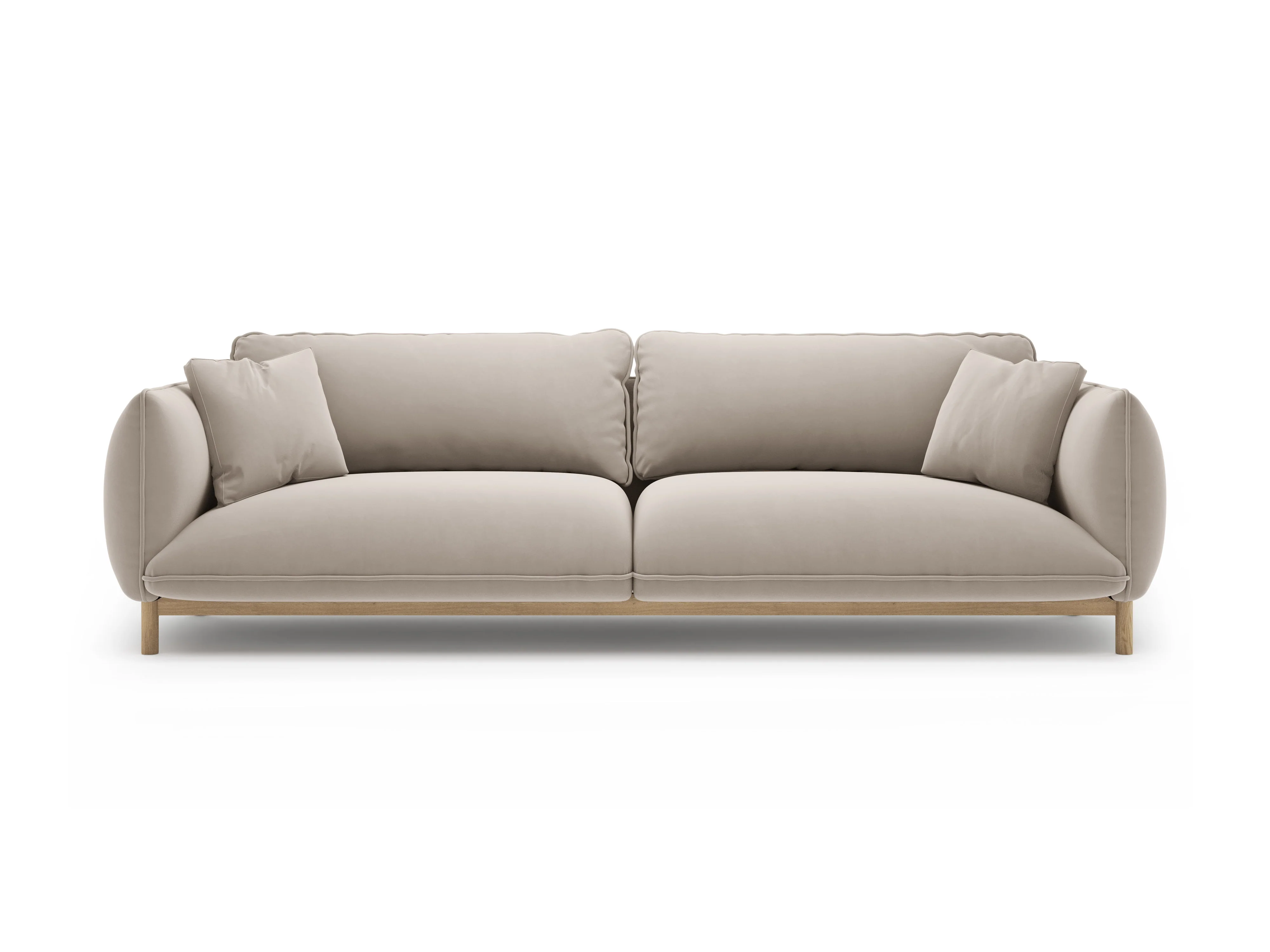 Sofa aksamitna 4-osobowa ADA jasnobeżowy - Image 5