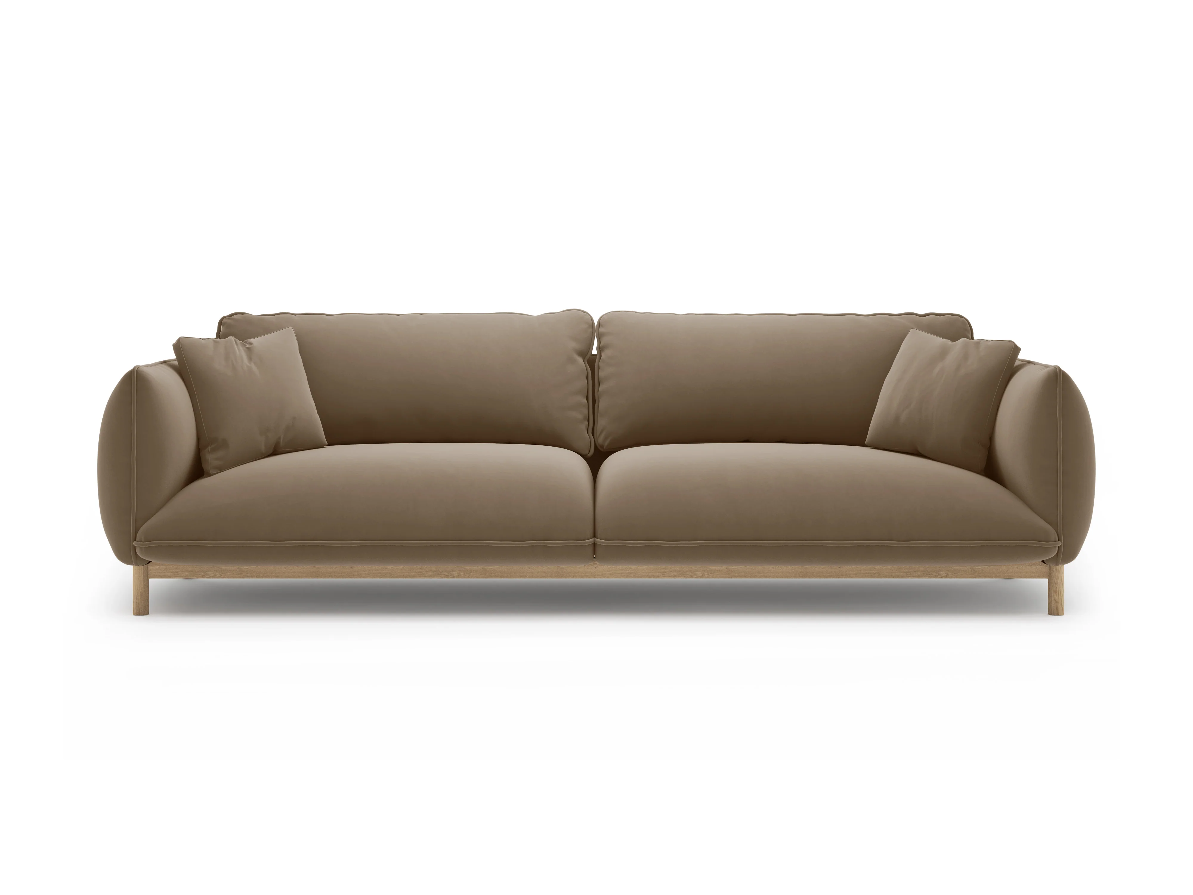 Sofa aksamitna 4-osobowa ADA jasnobrązowy - Image 3