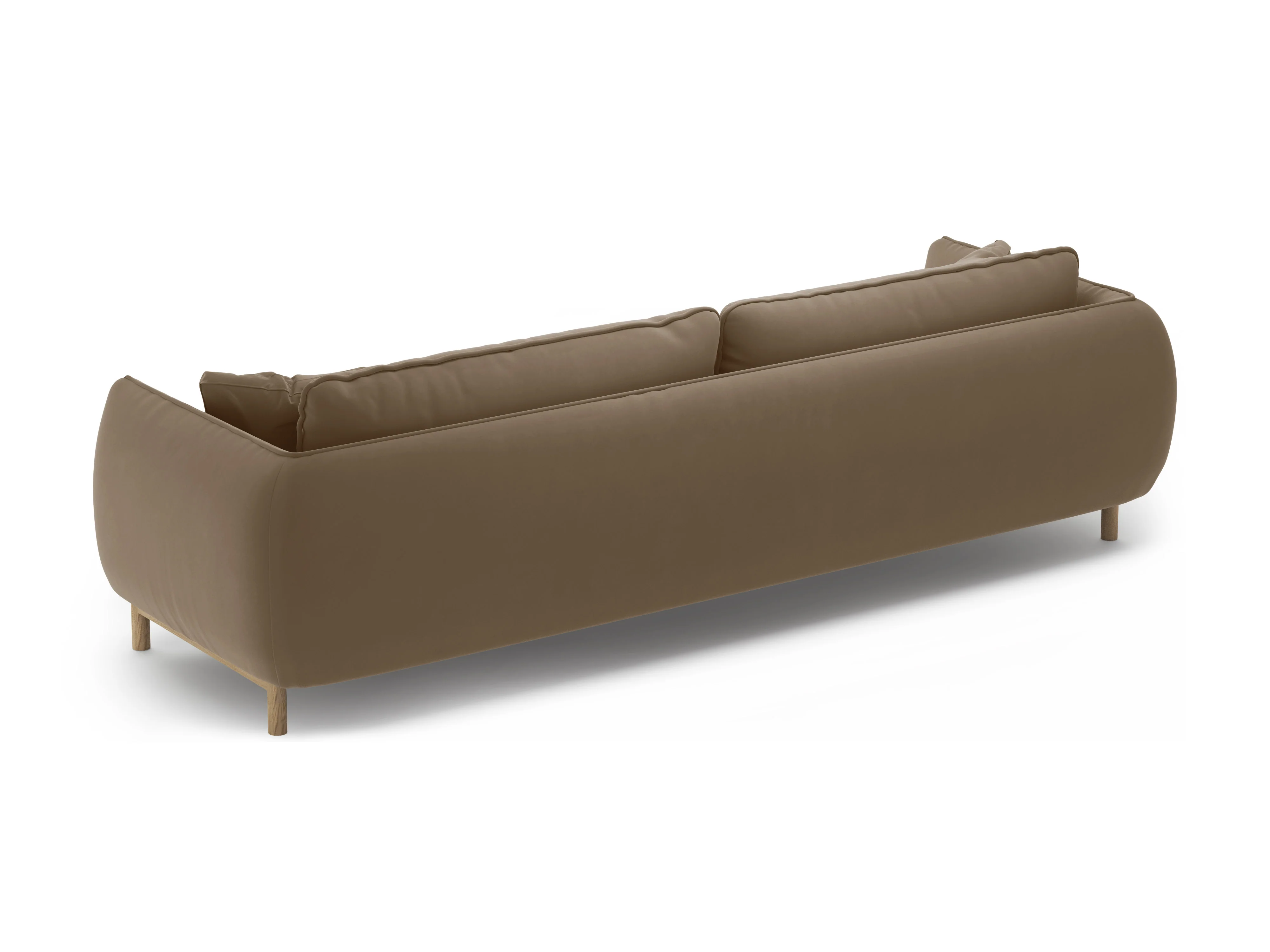 Sofa aksamitna 4-osobowa ADA jasnobrązowy - Image 4