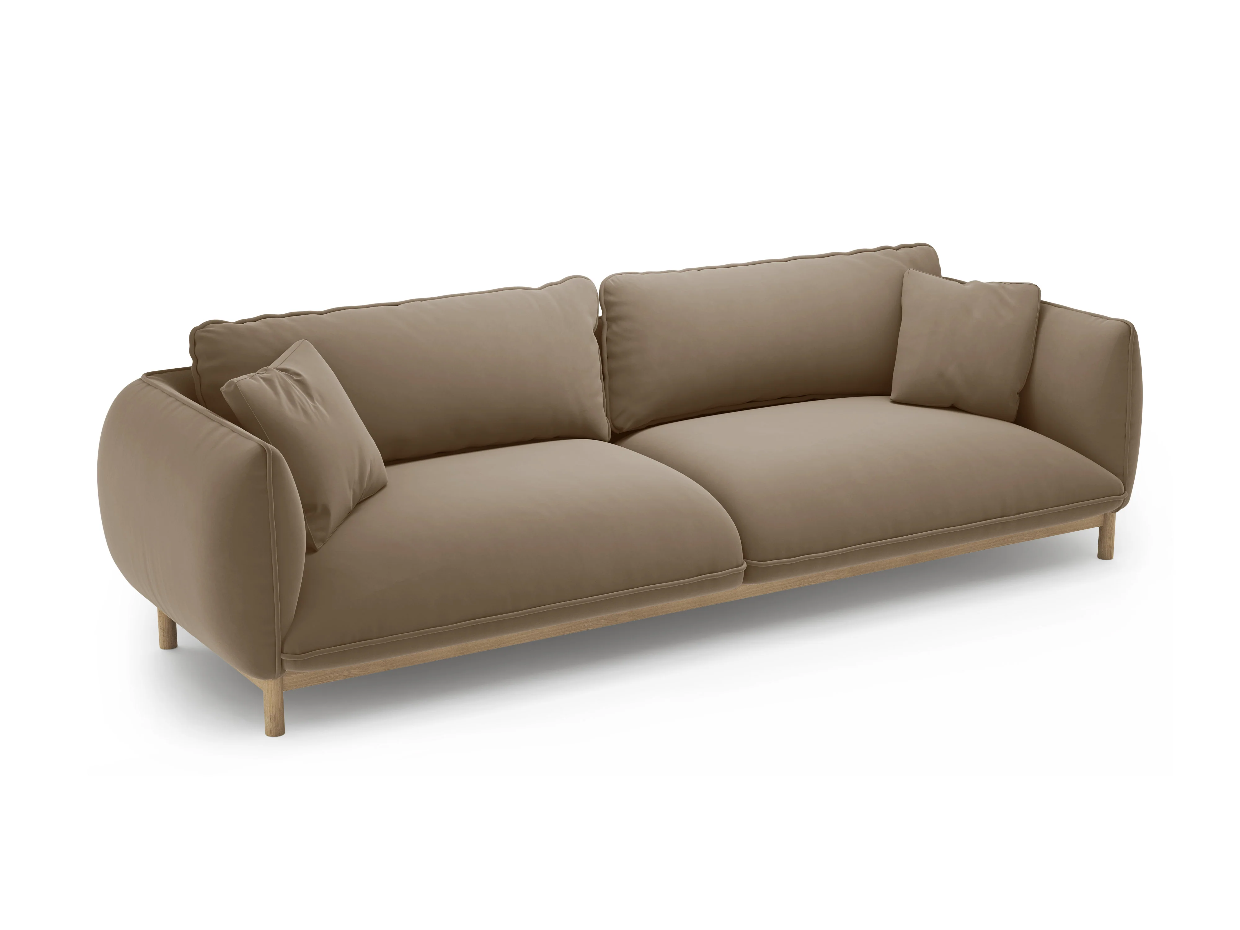 Sofa aksamitna 4-osobowa ADA jasnobrązowy - Image 5