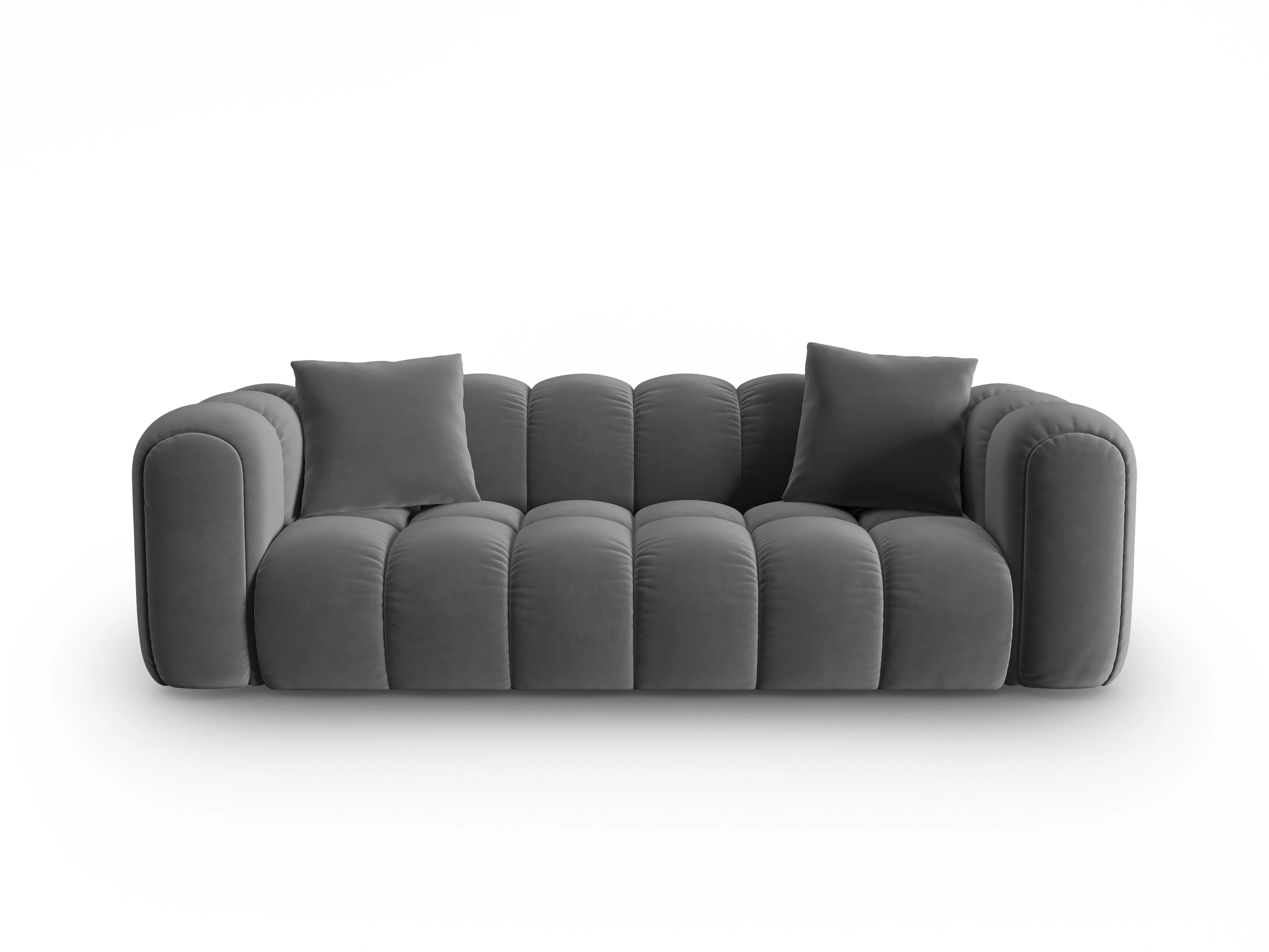 Sofa aksamitna 4-osobowa ASTRO szary - Image 2