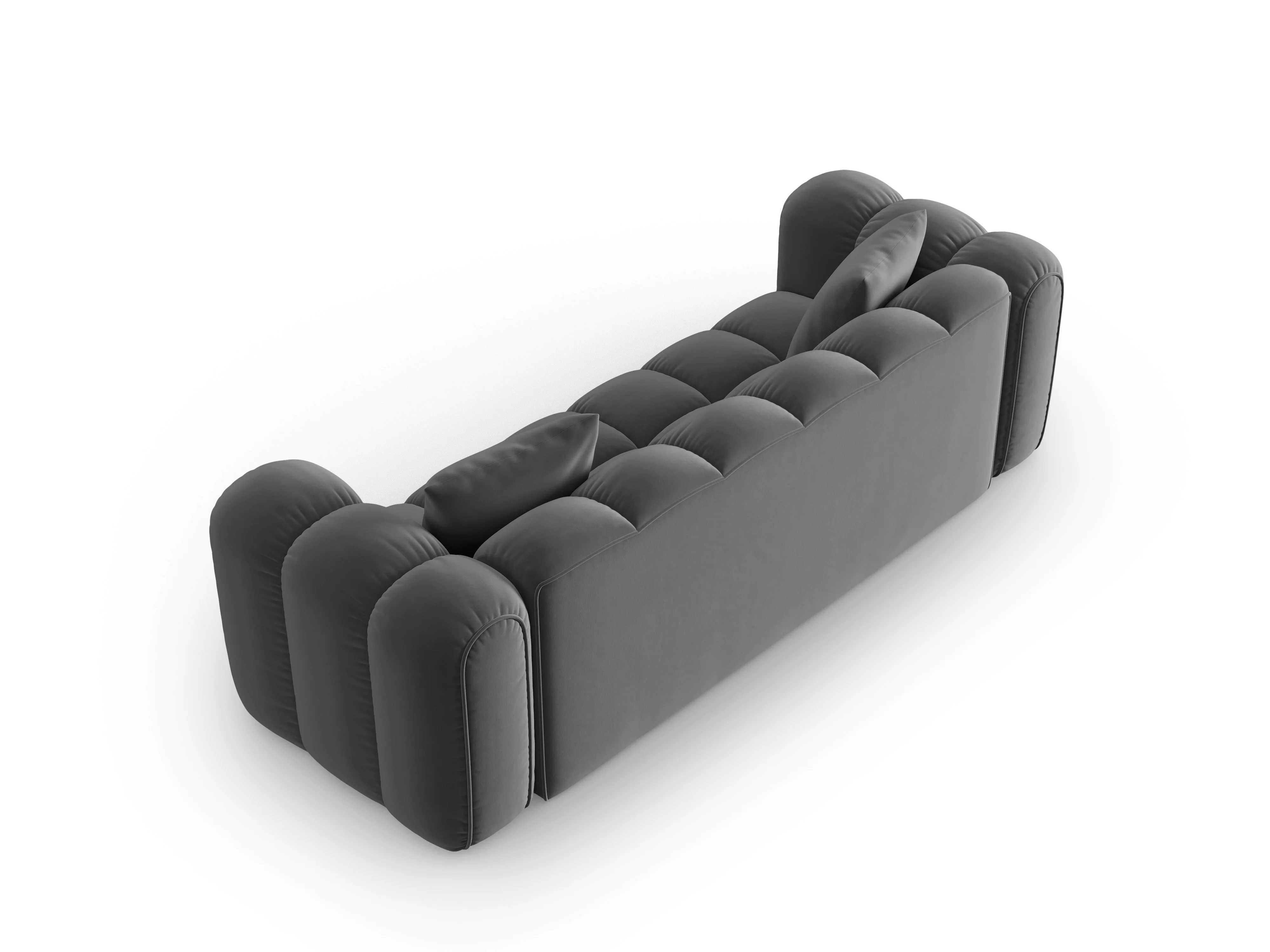 Sofa aksamitna 4-osobowa ASTRO szary - Image 3