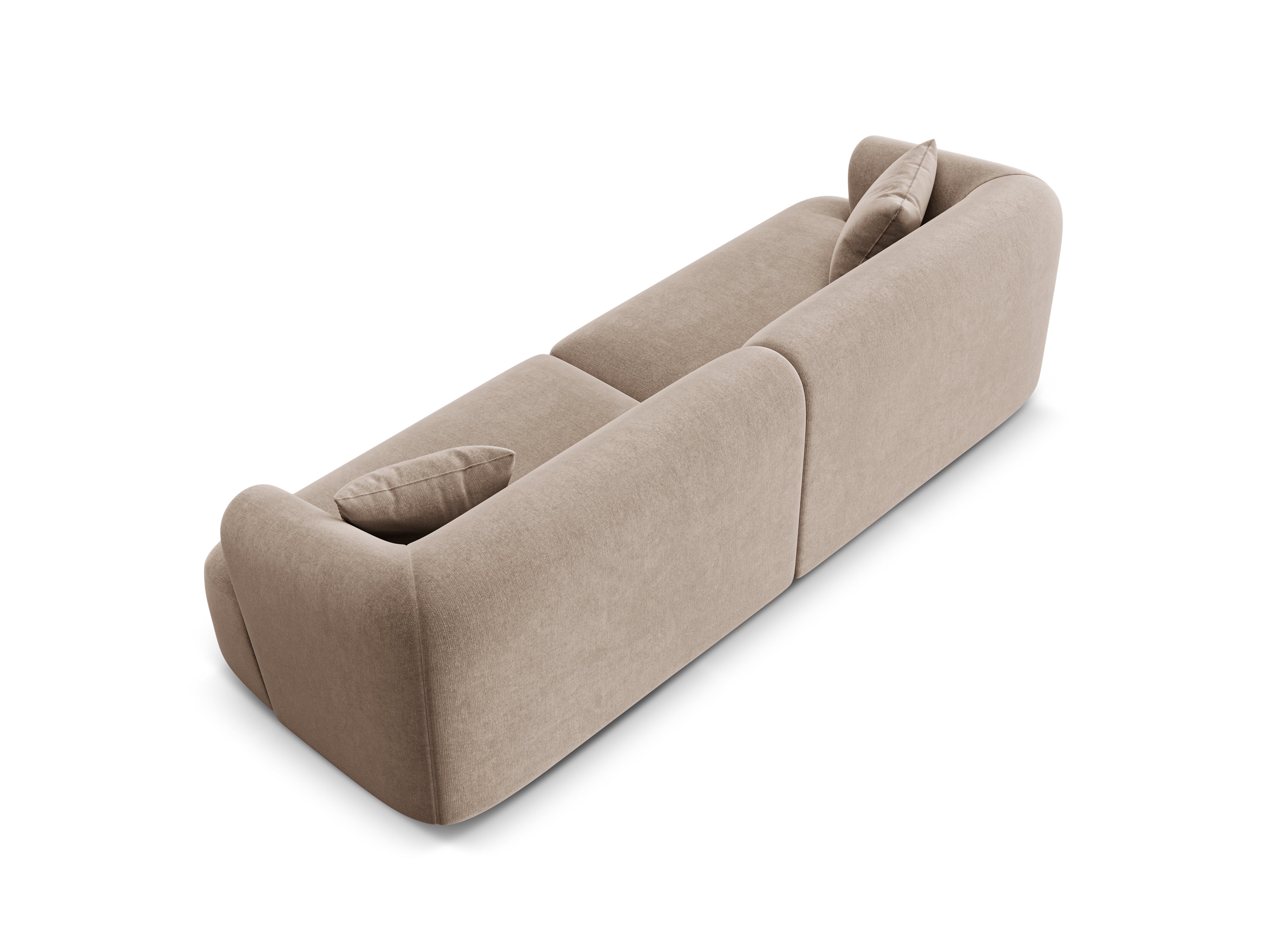 Sofa aksamitna 4-osobowa CAMPI ciemnobeżowy - Image 5