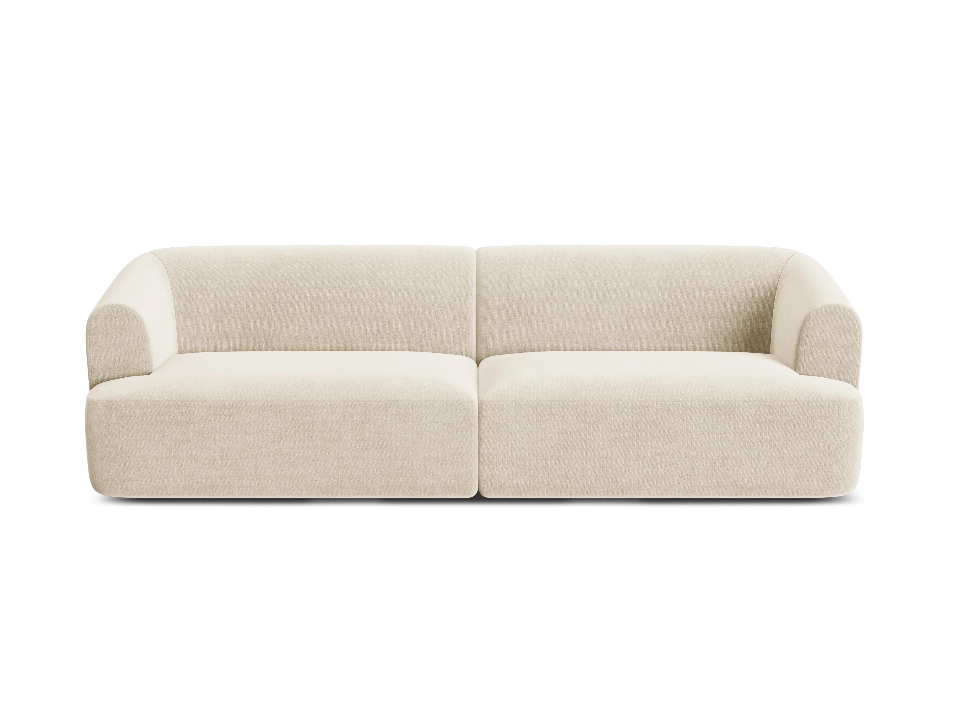 Sofa aksamitna 4-osobowa CAMPI jasnobeżowy - Image 4