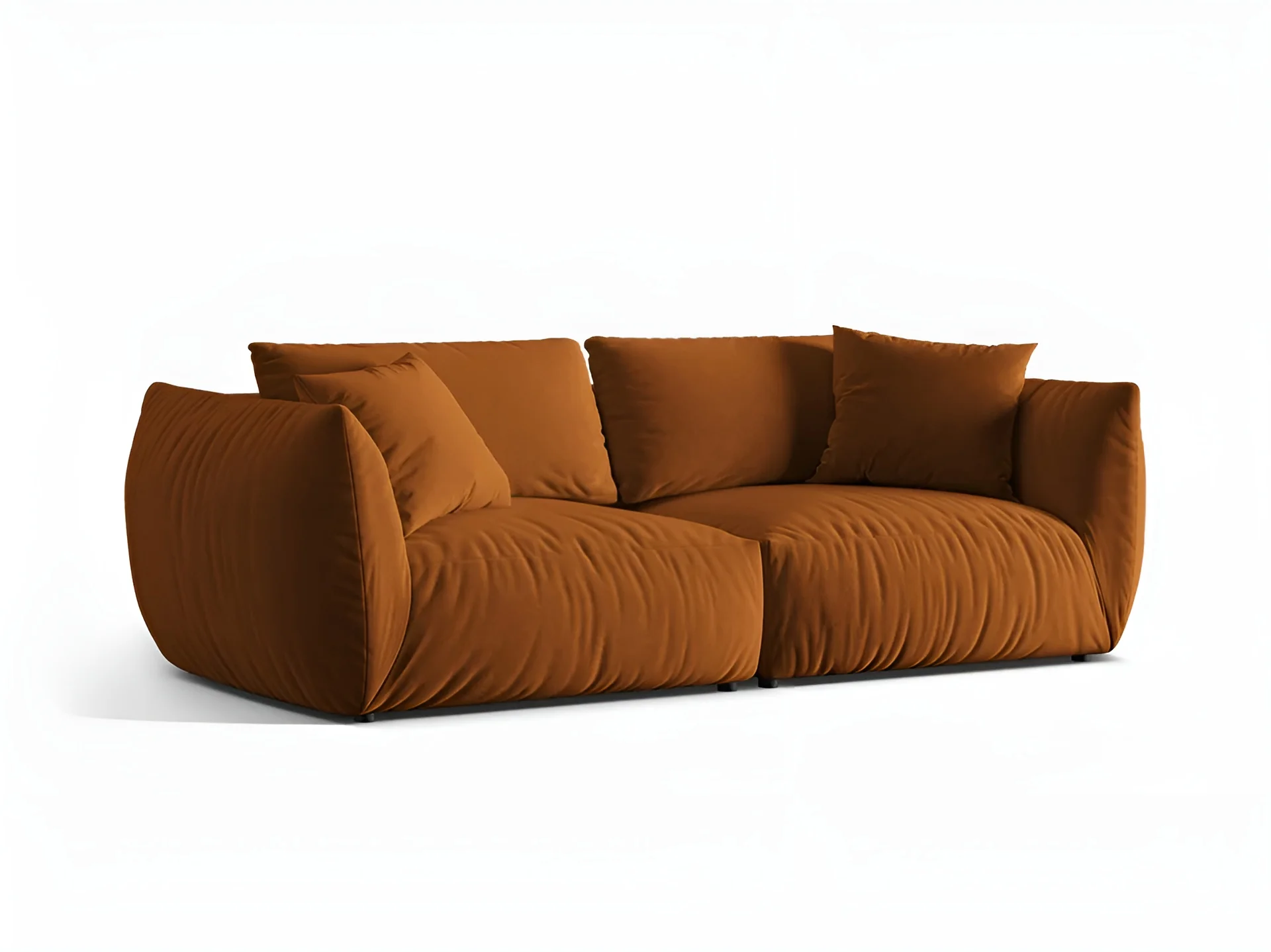 Sofa aksamitna 4-osobowa CHRIS terracotta - Image 5