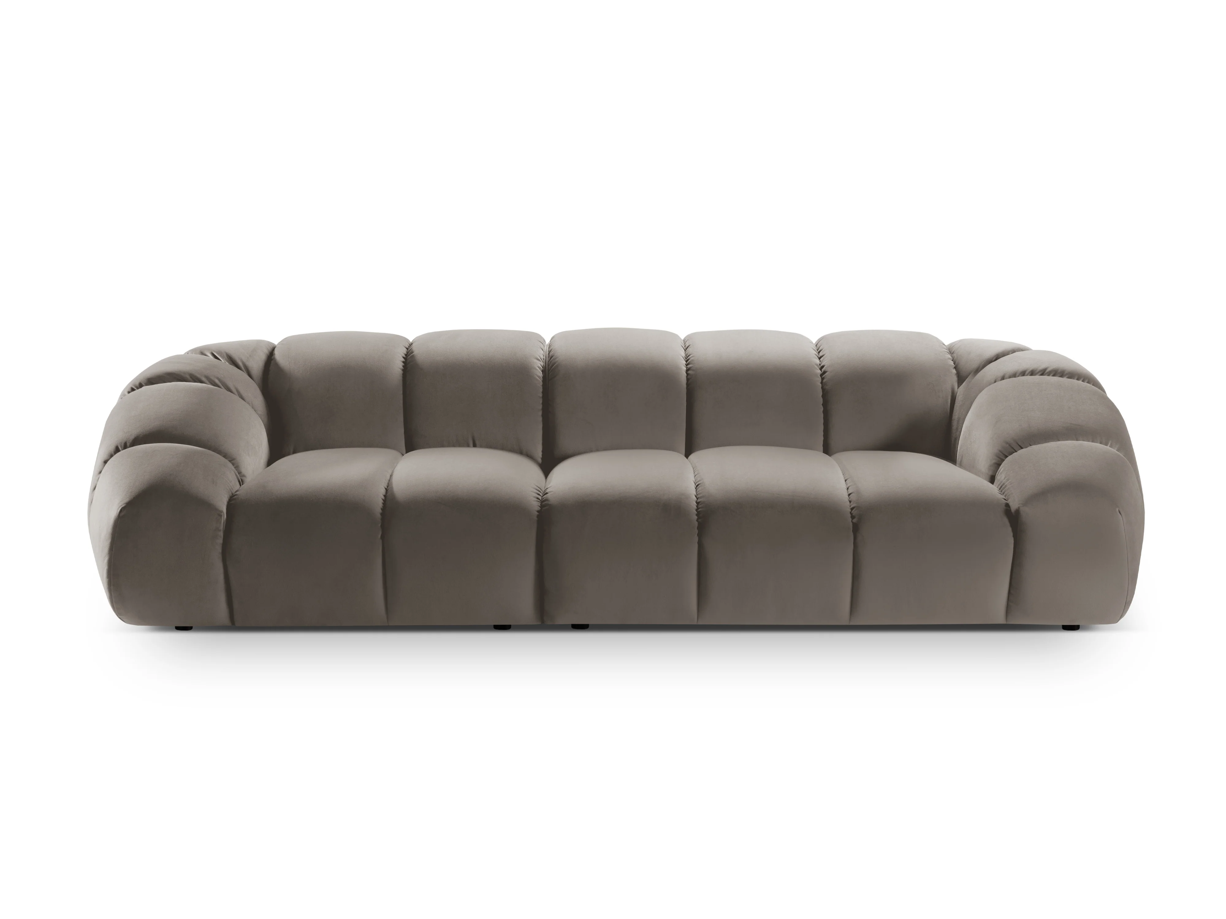 Sofa aksamitna 4-osobowa DIANA szarobrązowy - Image 3