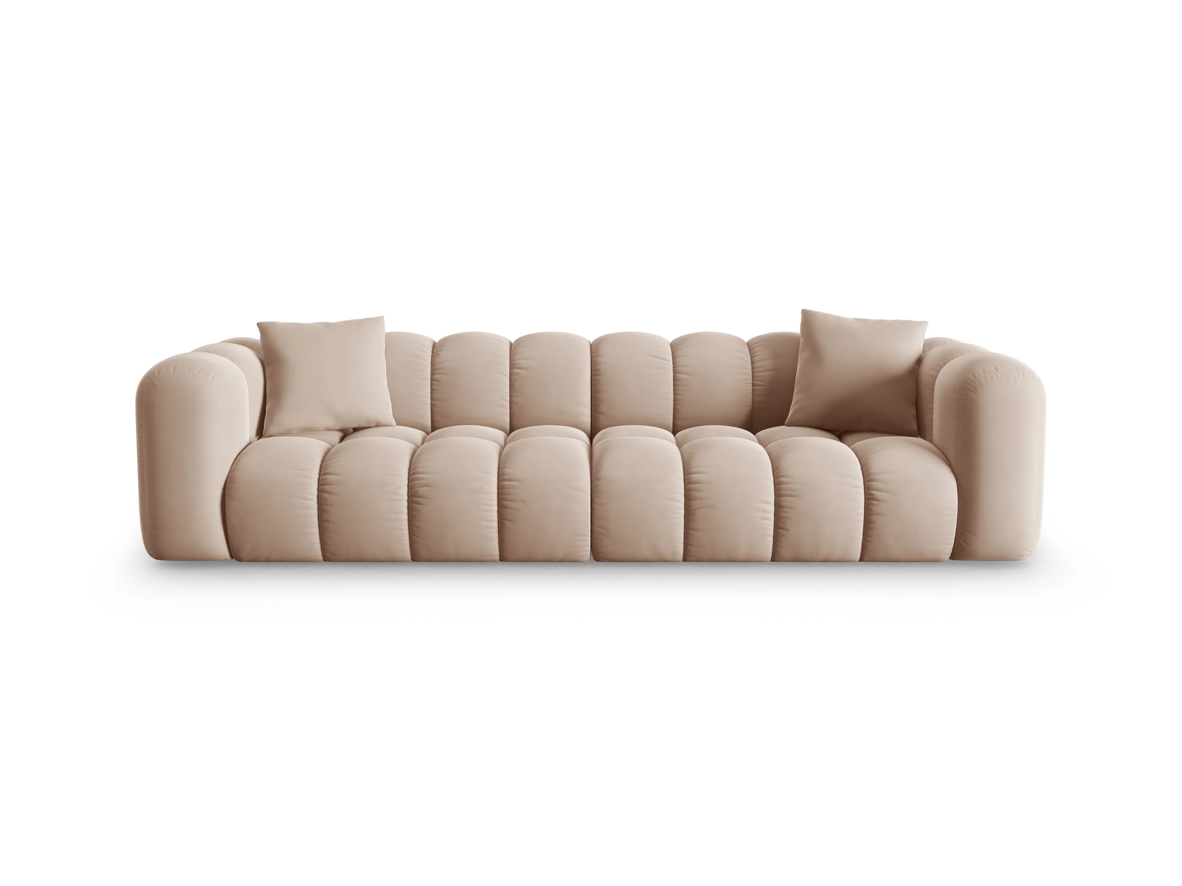 Sofa aksamitna 4-osobowa HALLEY beżowy - Image 3