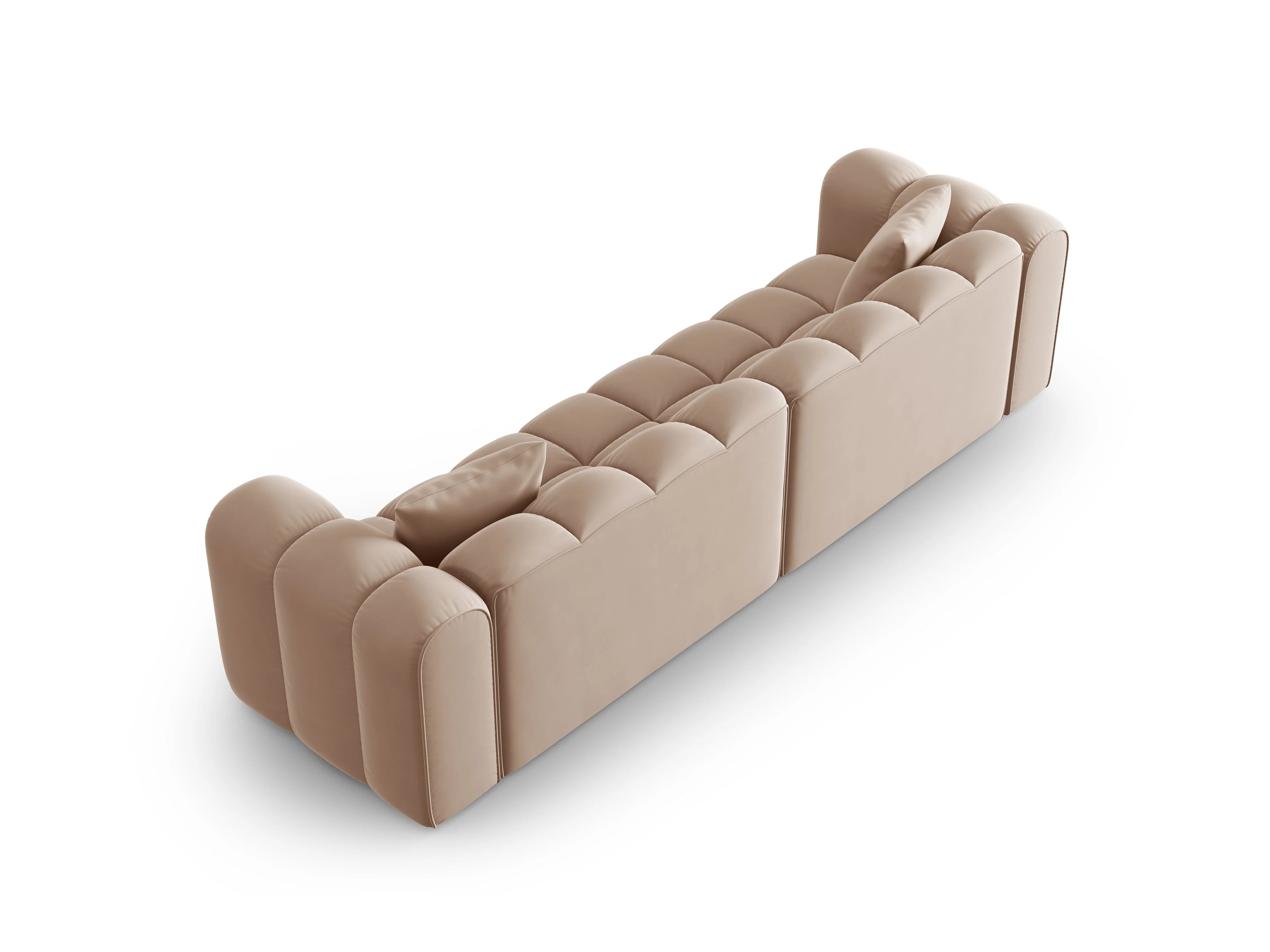 Sofa aksamitna 4-osobowa HALLEY beżowy - Image 4