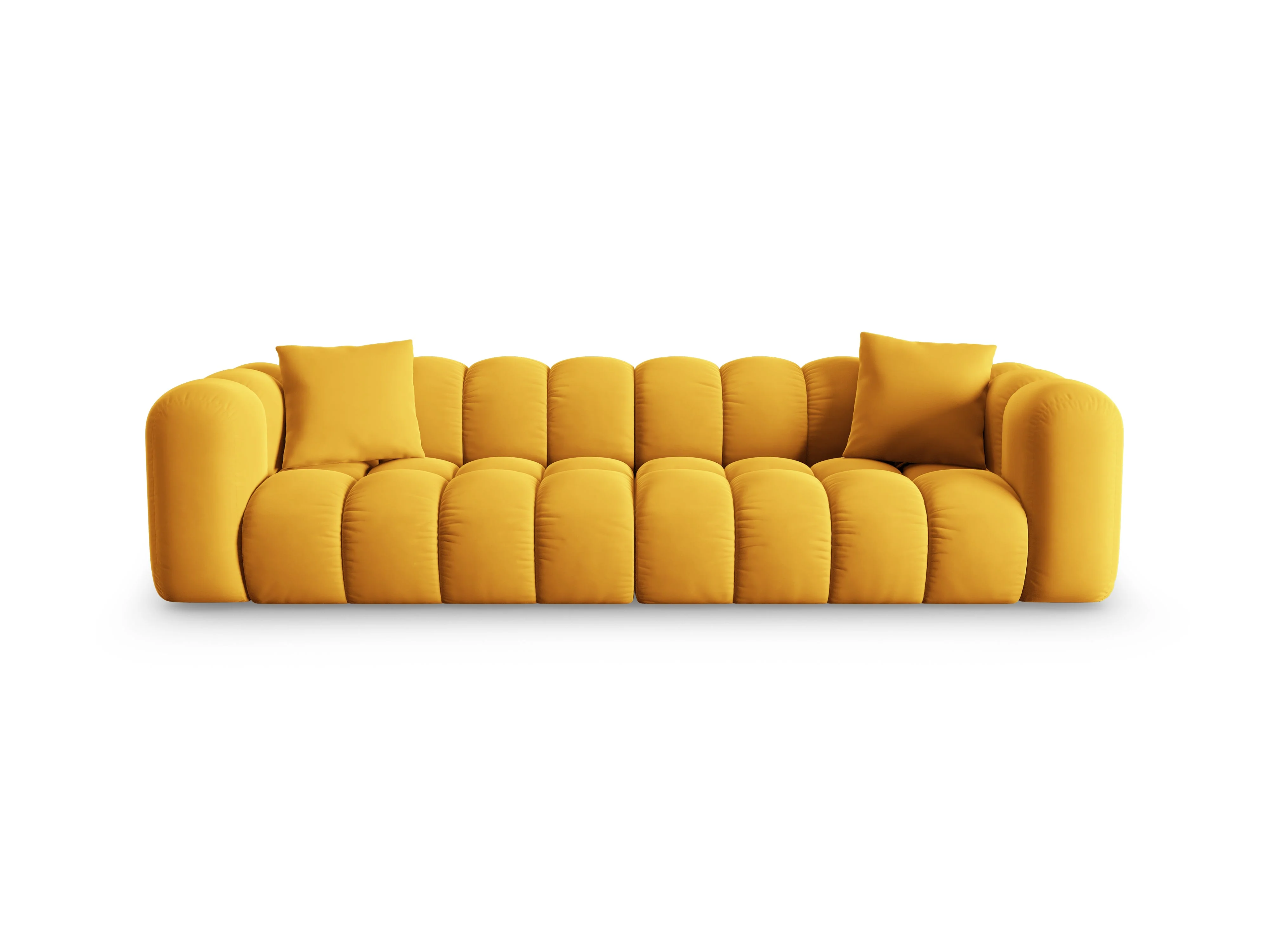 Sofa aksamitna 4-osobowa HALLEY żółty - Image 3