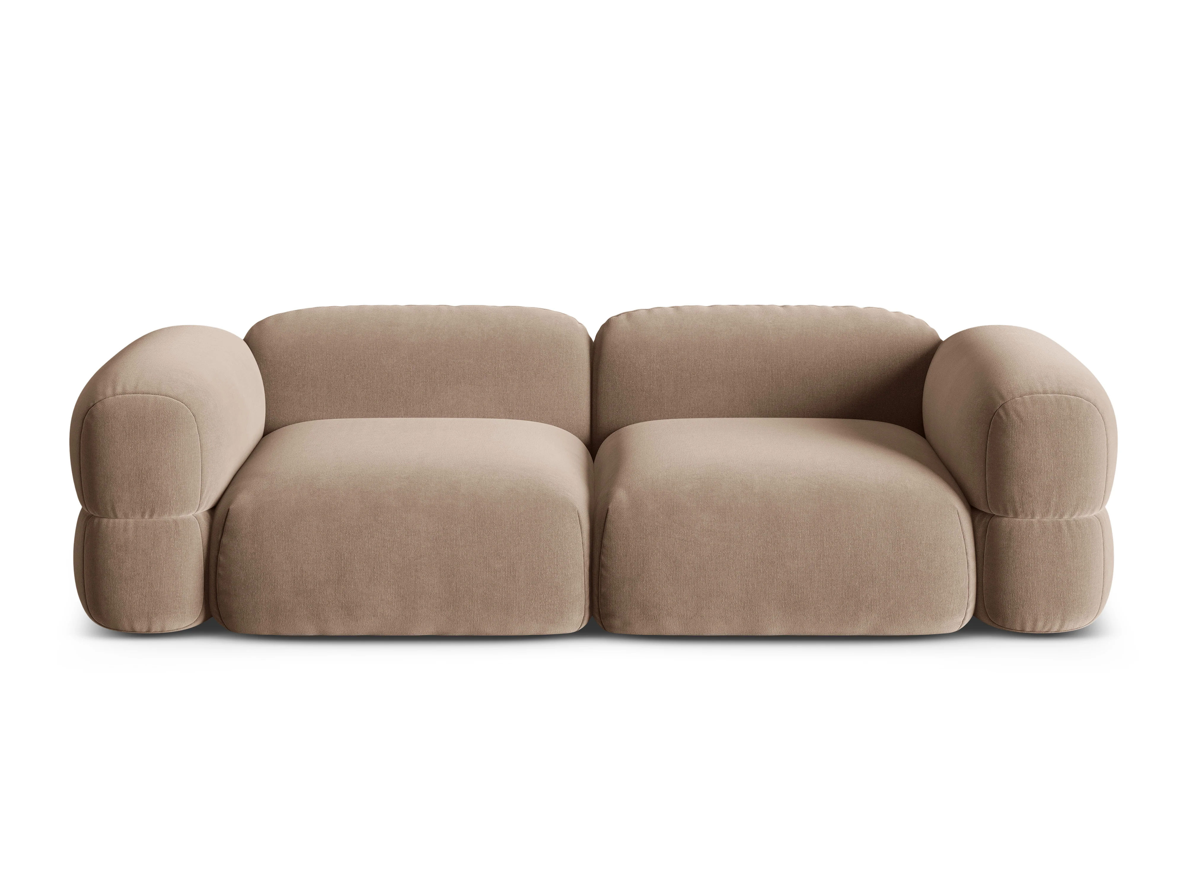 Sofa aksamitna 4-osobowa ROGER ciemnobeżowy - Image 3