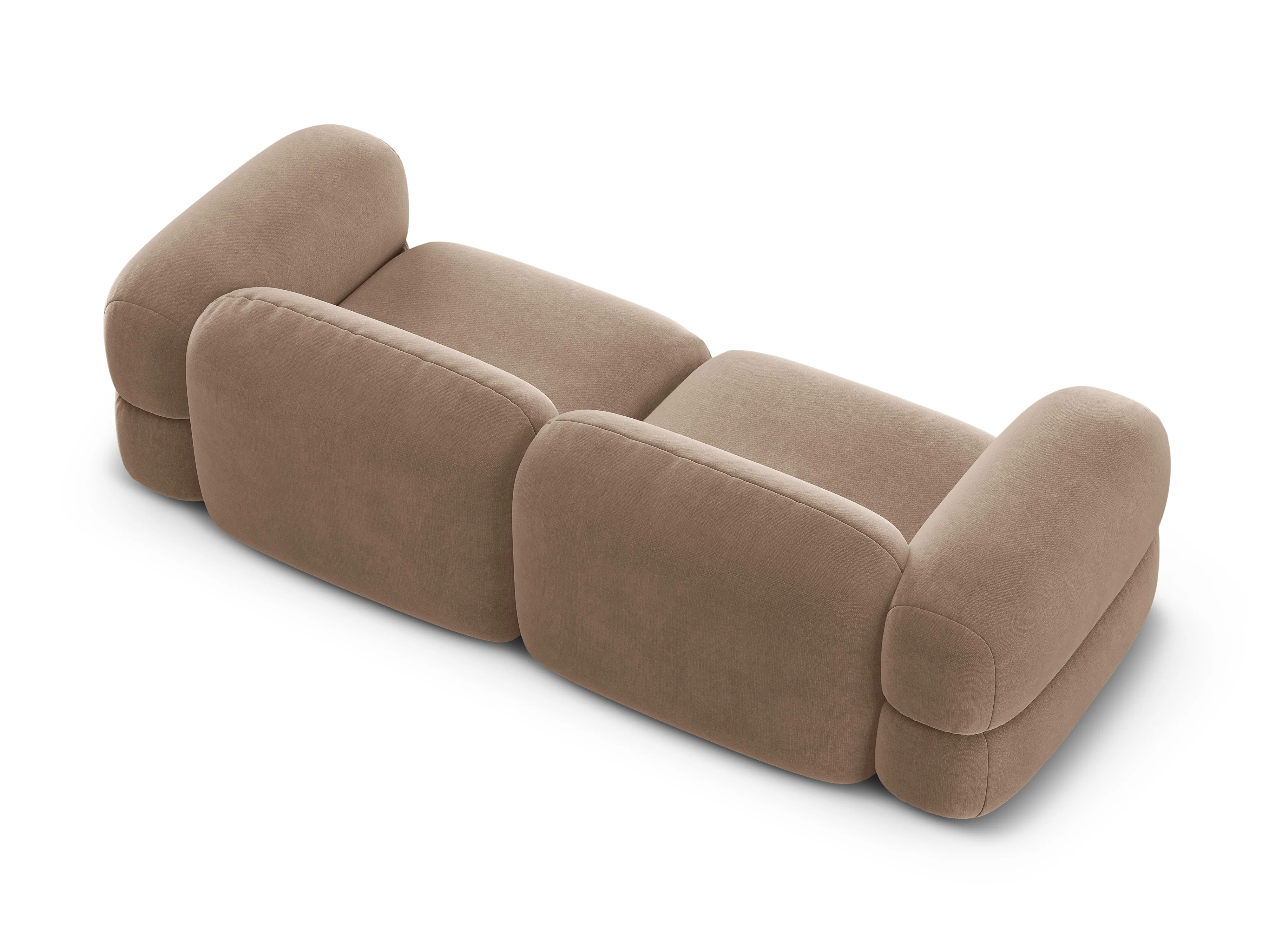 Sofa aksamitna 4-osobowa ROGER ciemnobeżowy - Image 5