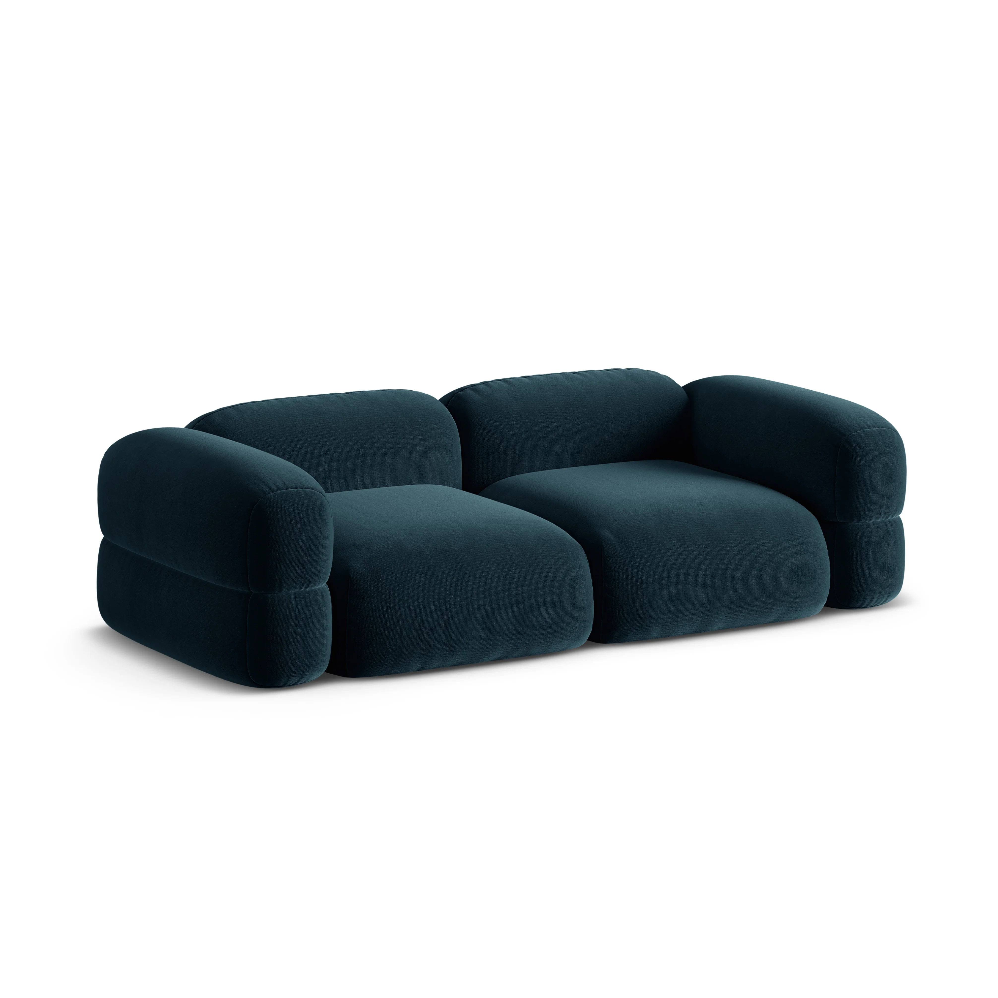 Sofa aksamitna 4-osobowa ROGER niebieski petrol