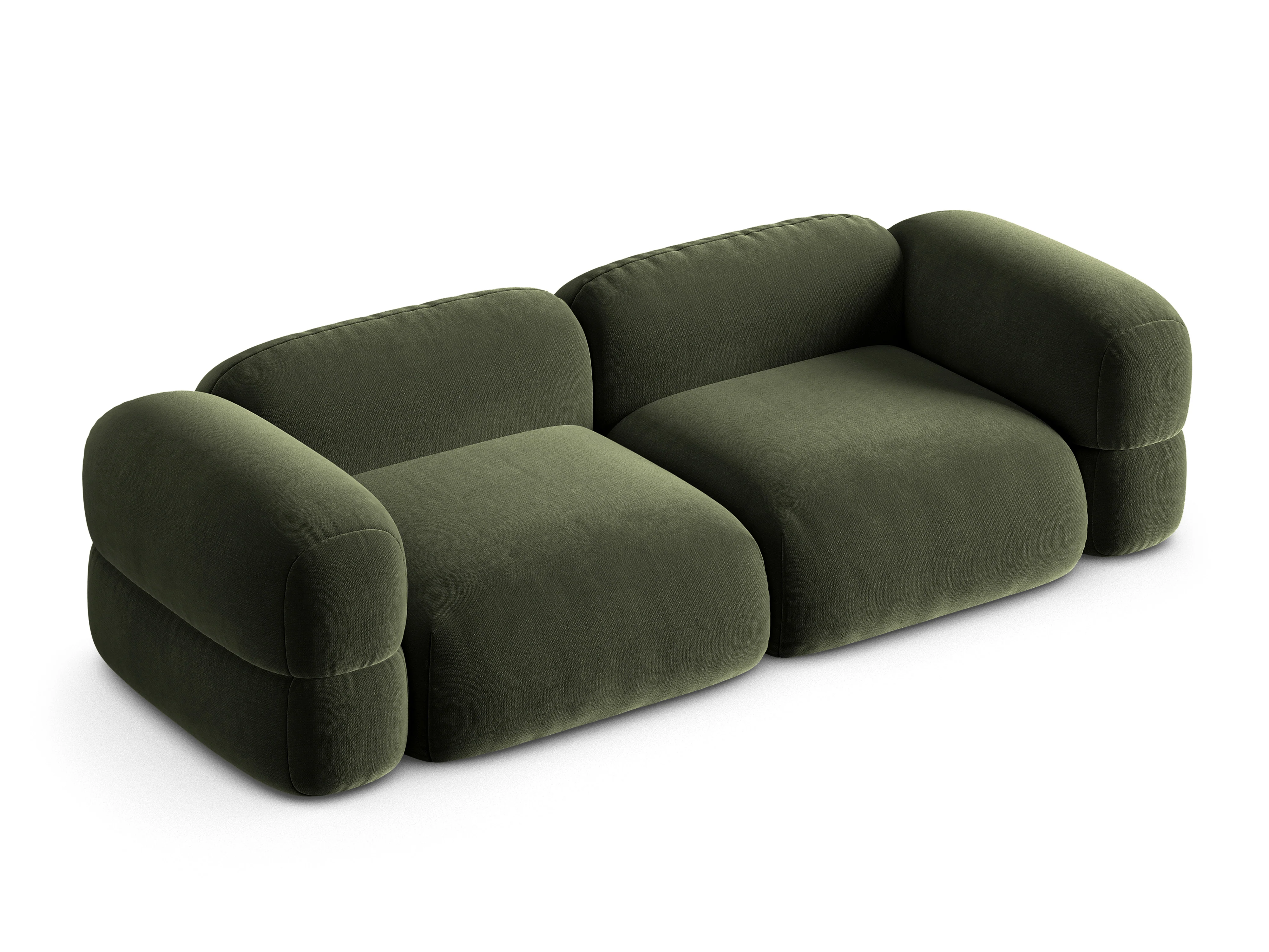 Sofa aksamitna 4-osobowa ROGER oliwkowy - Image 4