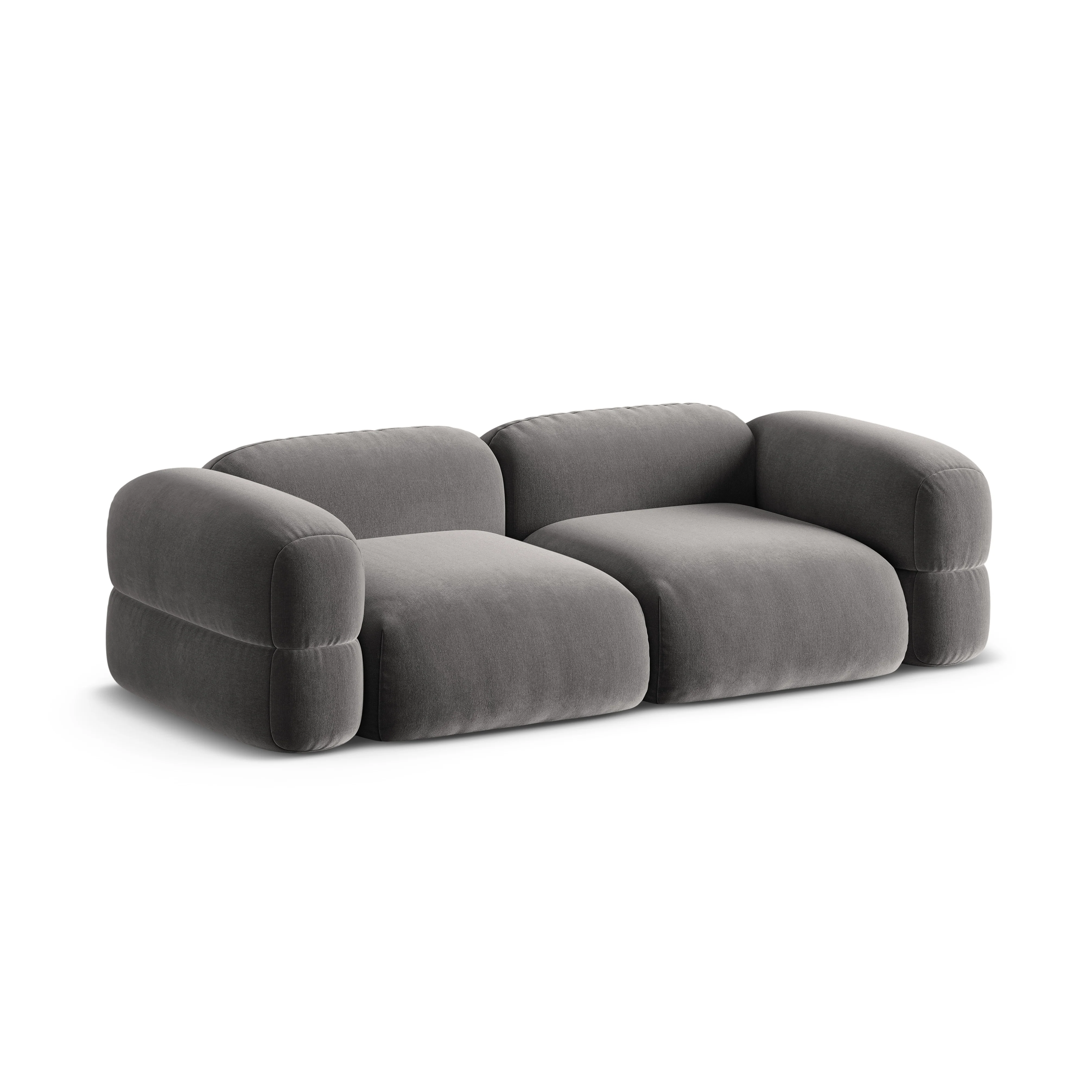 Sofa aksamitna 4-osobowa ROGER szary