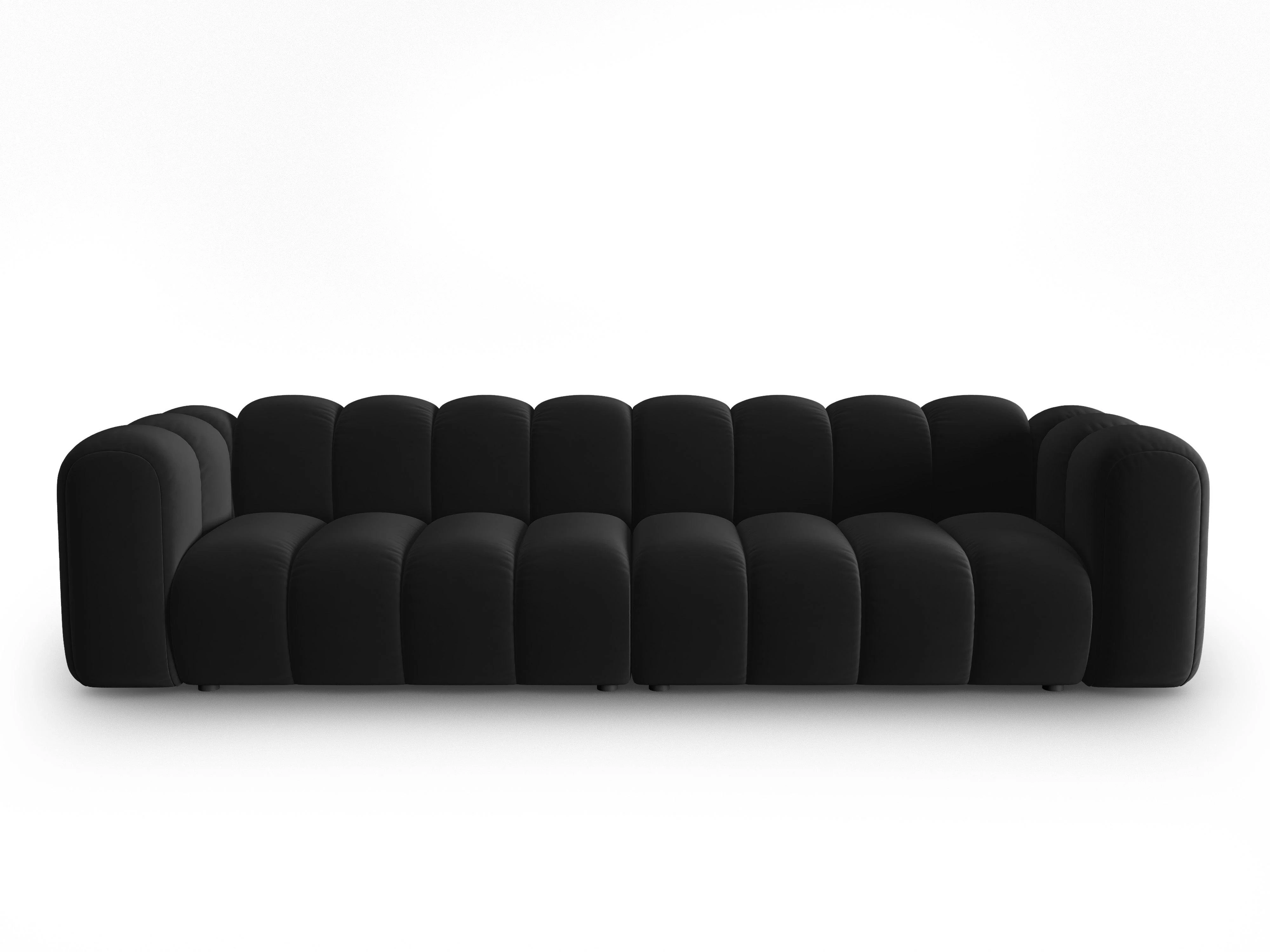 Sofa aksamitna 4-osobowa LUPINE czarny - Image 3