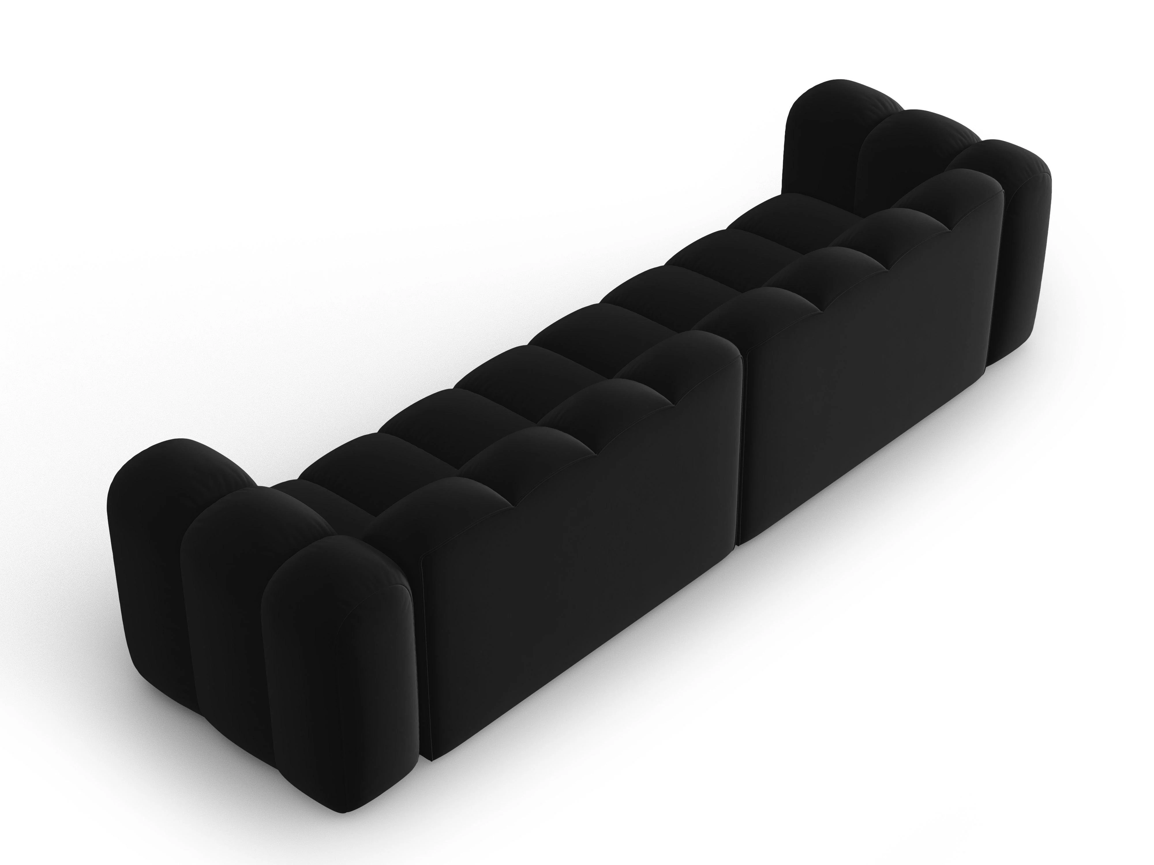 Sofa aksamitna 4-osobowa LUPINE czarny - Image 4