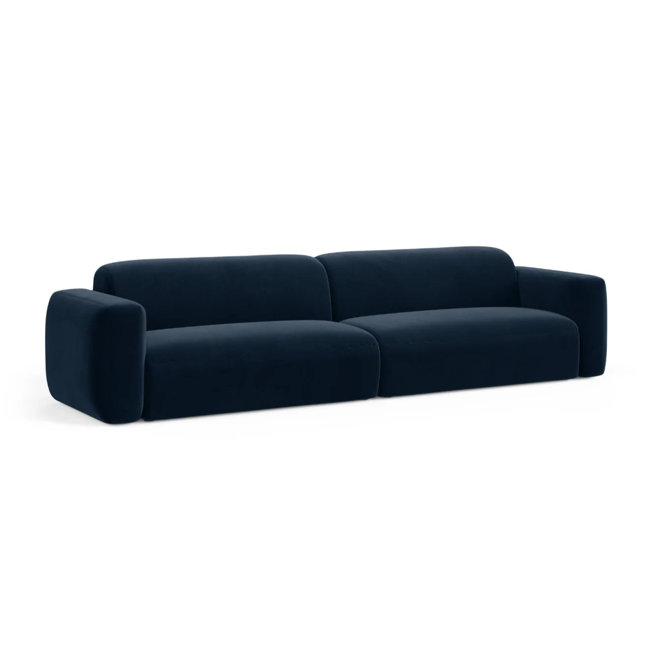 Sofa aksamitna 4-osobowa STRINO granatowy