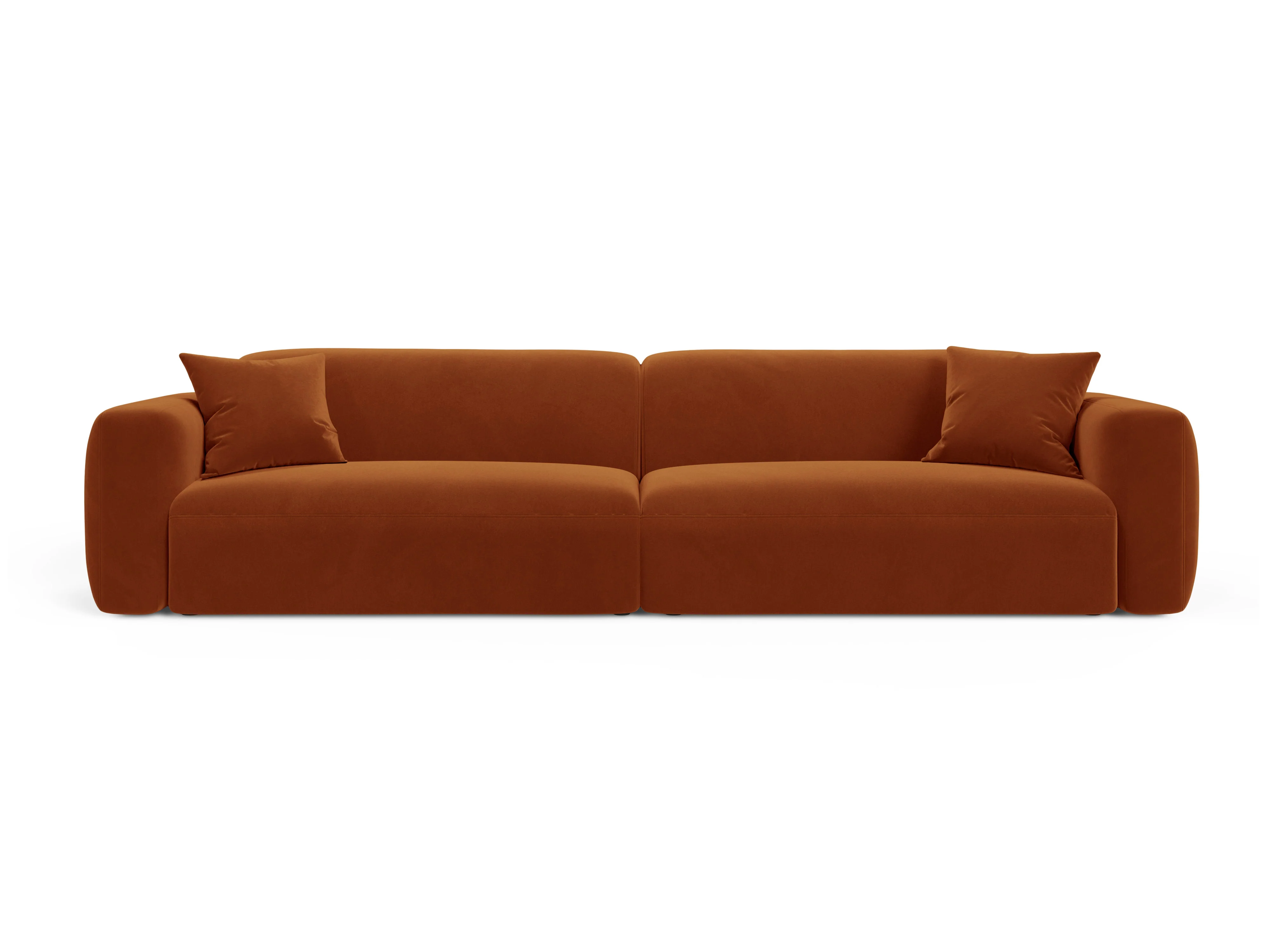 Sofa aksamitna 4-osobowa STRINO terakota - Image 2