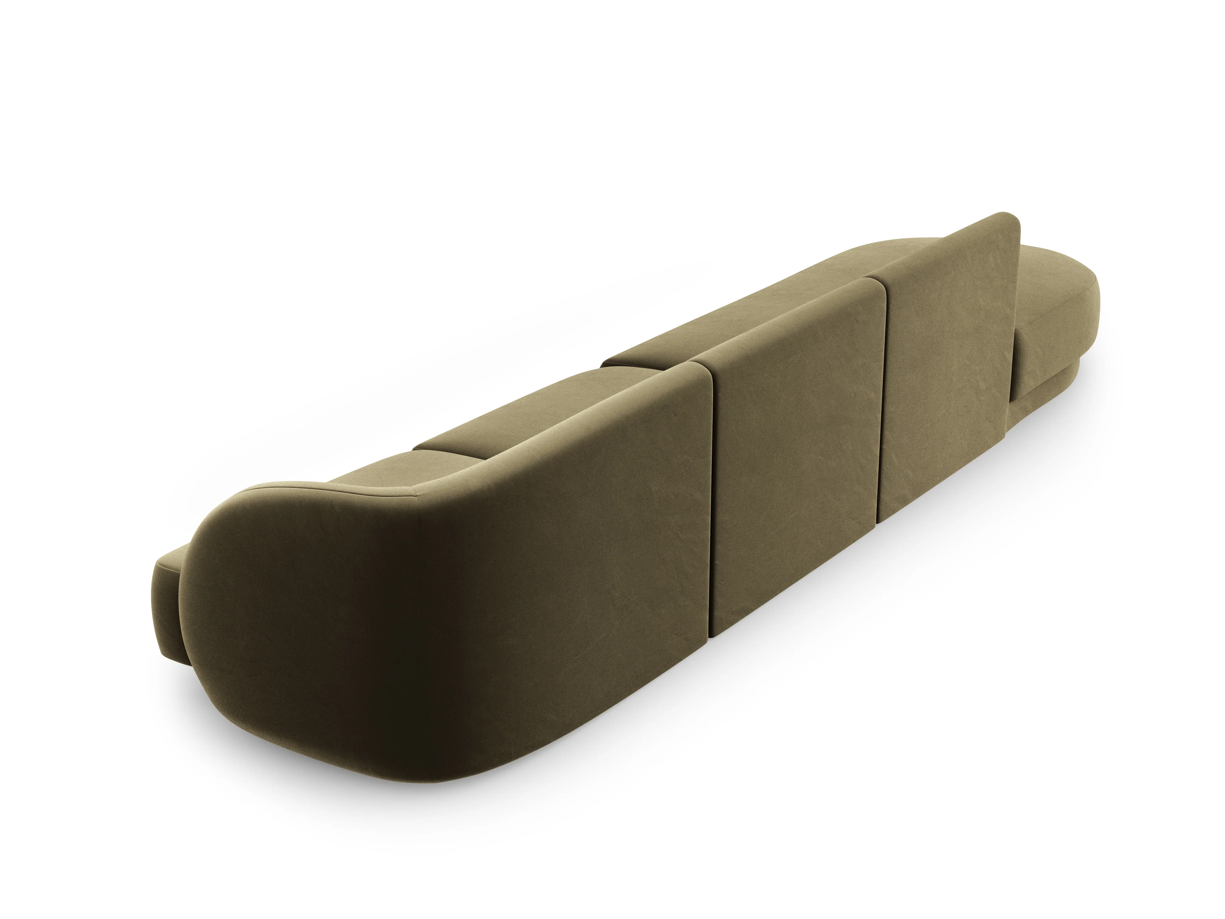 Sofa aksamitna lewostronna 4-osobowa otwarta MILEY zielony - Image 3