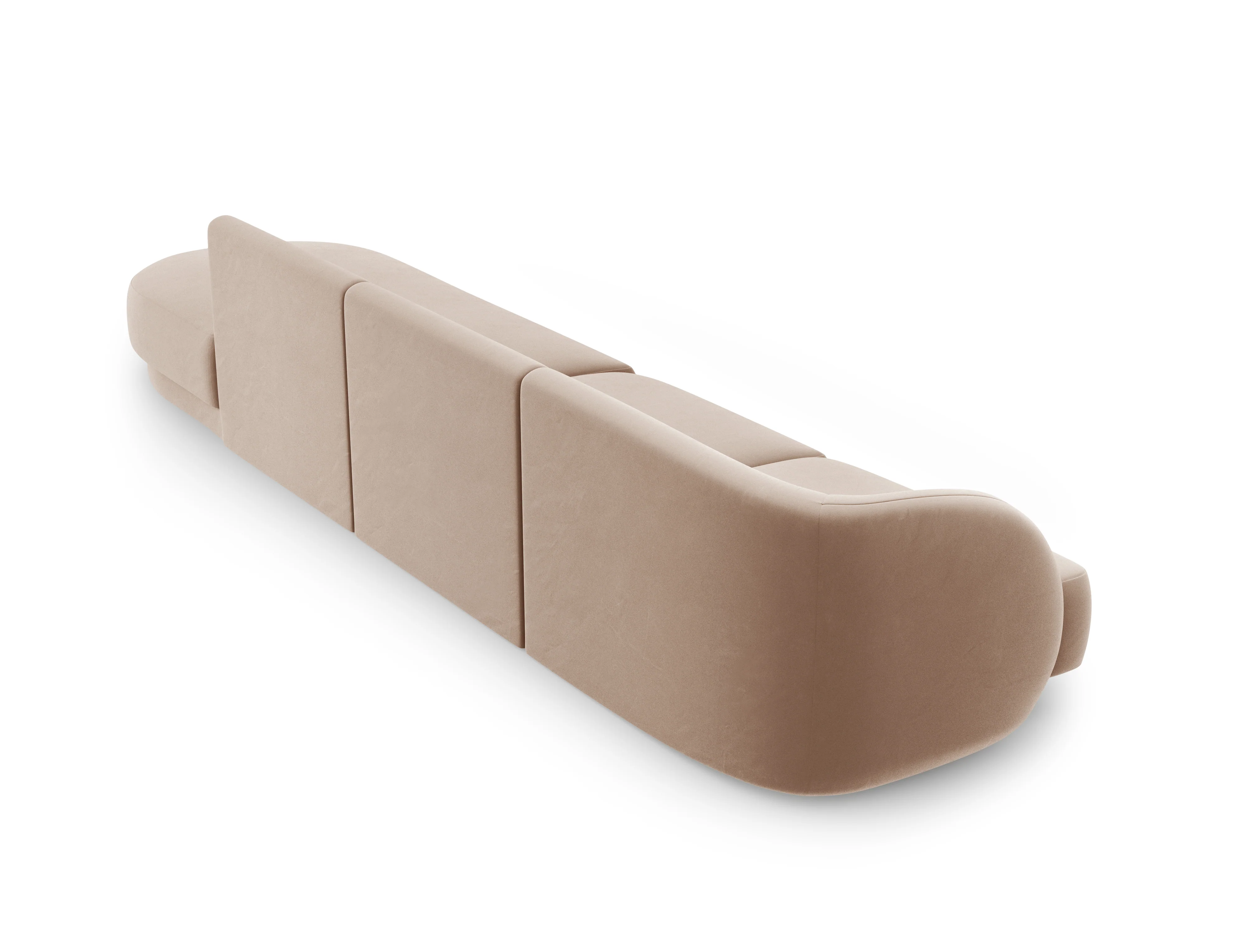 Sofa aksamitna prawostronna 4-osobowa otwarta MILEY cappuccino - Image 3