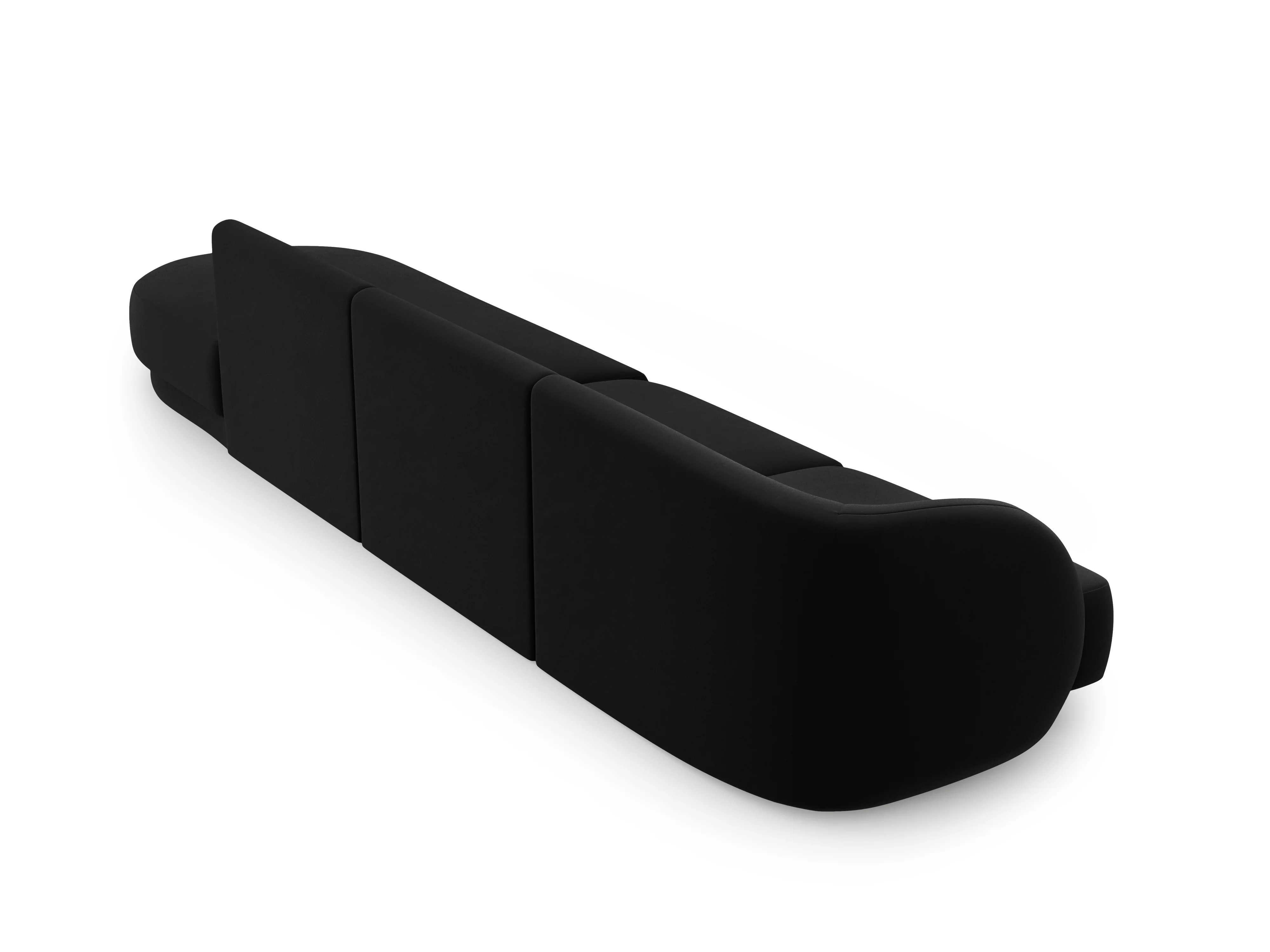 Sofa aksamitna prawostronna 4-osobowa otwarta MILEY czarny - Image 3