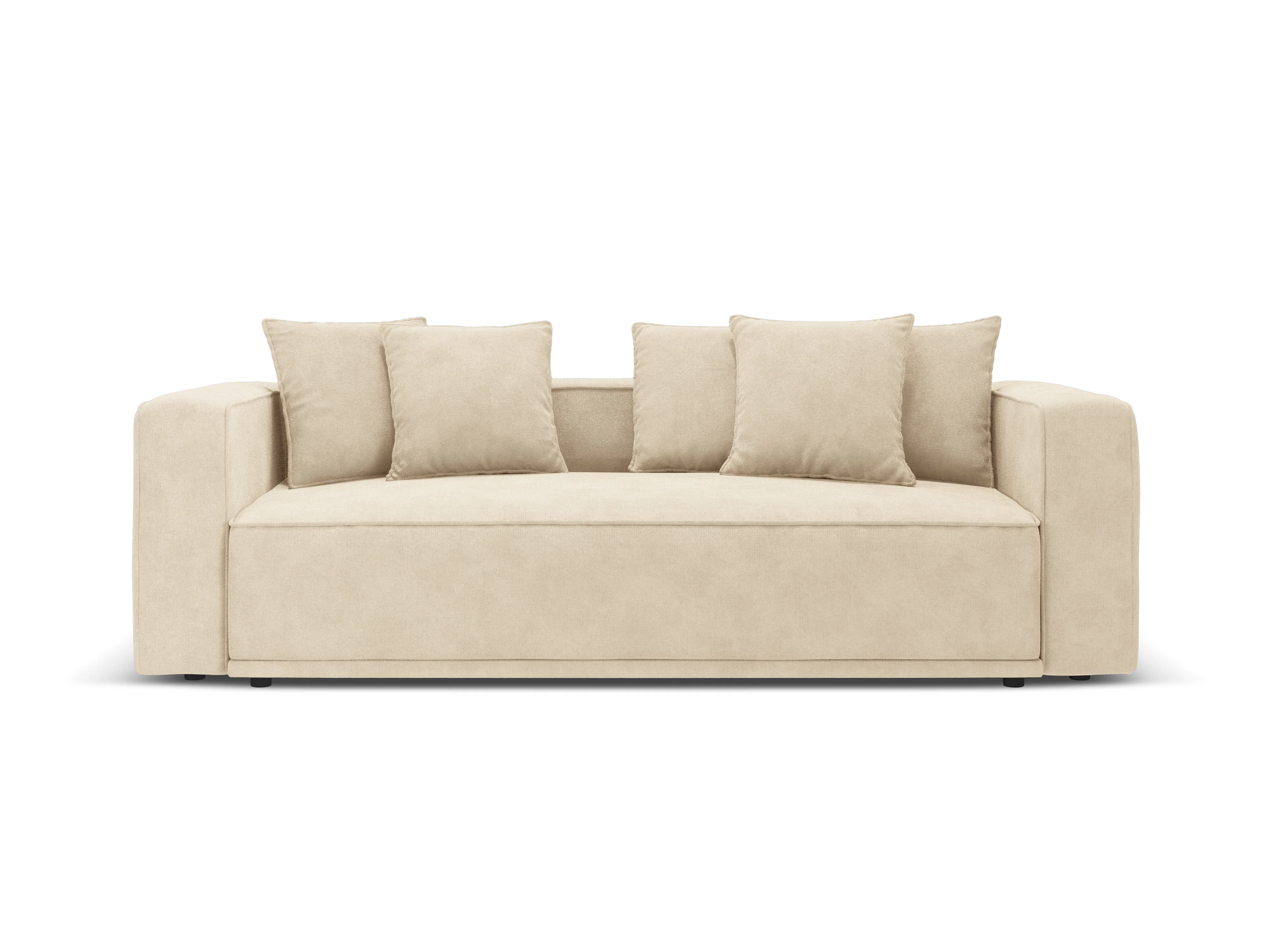 Sofa aksamitna z funkcją spania RIBES jasnobeżowy - Image 3