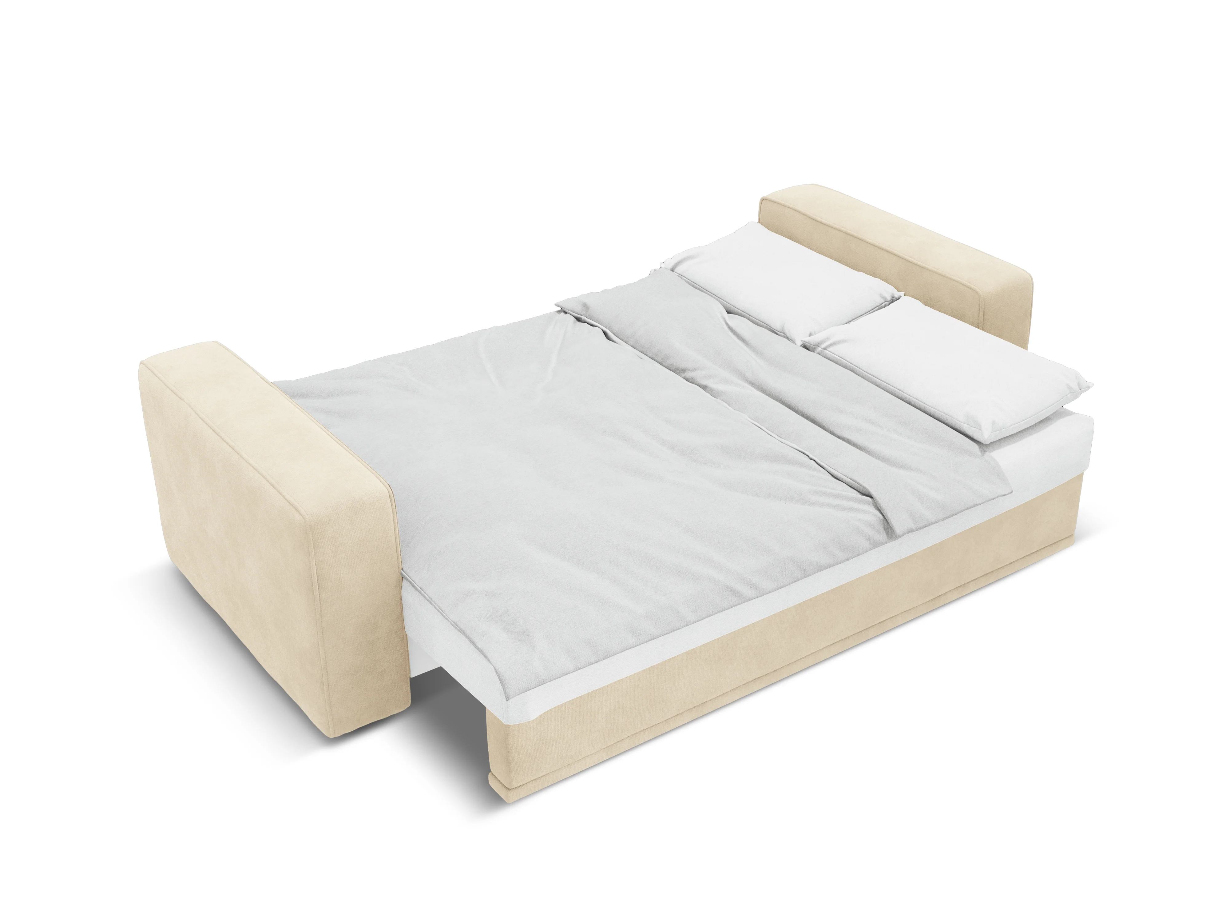Sofa aksamitna z funkcją spania RIBES jasnobeżowy - Image 4