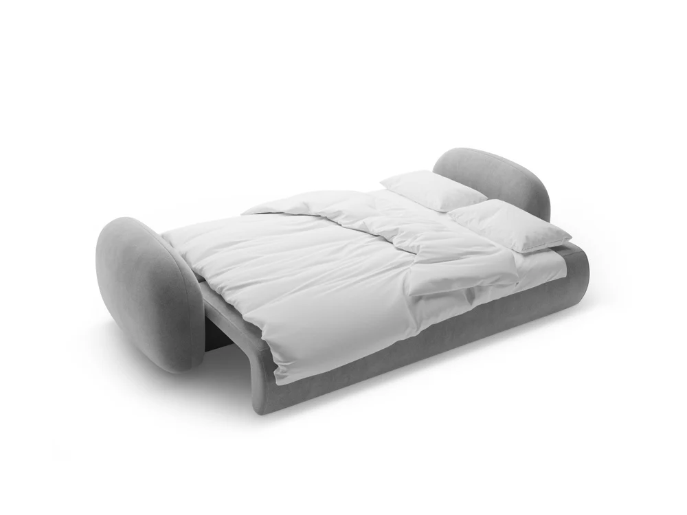 Sofa aksamitna z funkcją spania 3-osobowa TONALE ciemnoszary - Image 4