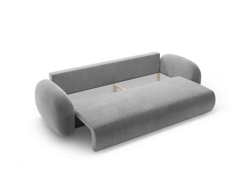 Sofa aksamitna z funkcją spania 3-osobowa TONALE ciemnoszary - Image 5