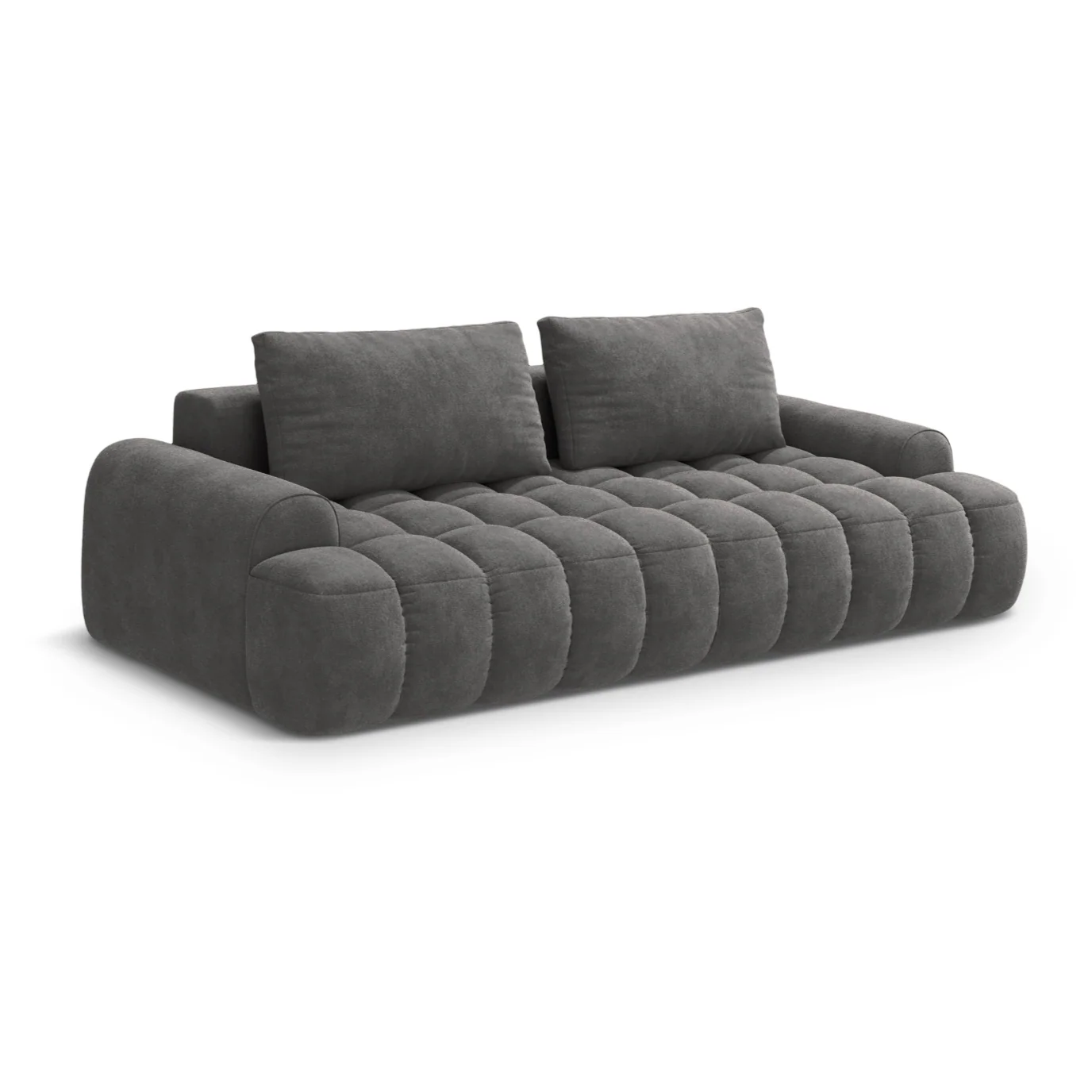 Sofa aksamitna z funkcją spania 4-osobowa LINZ ciemnoszary